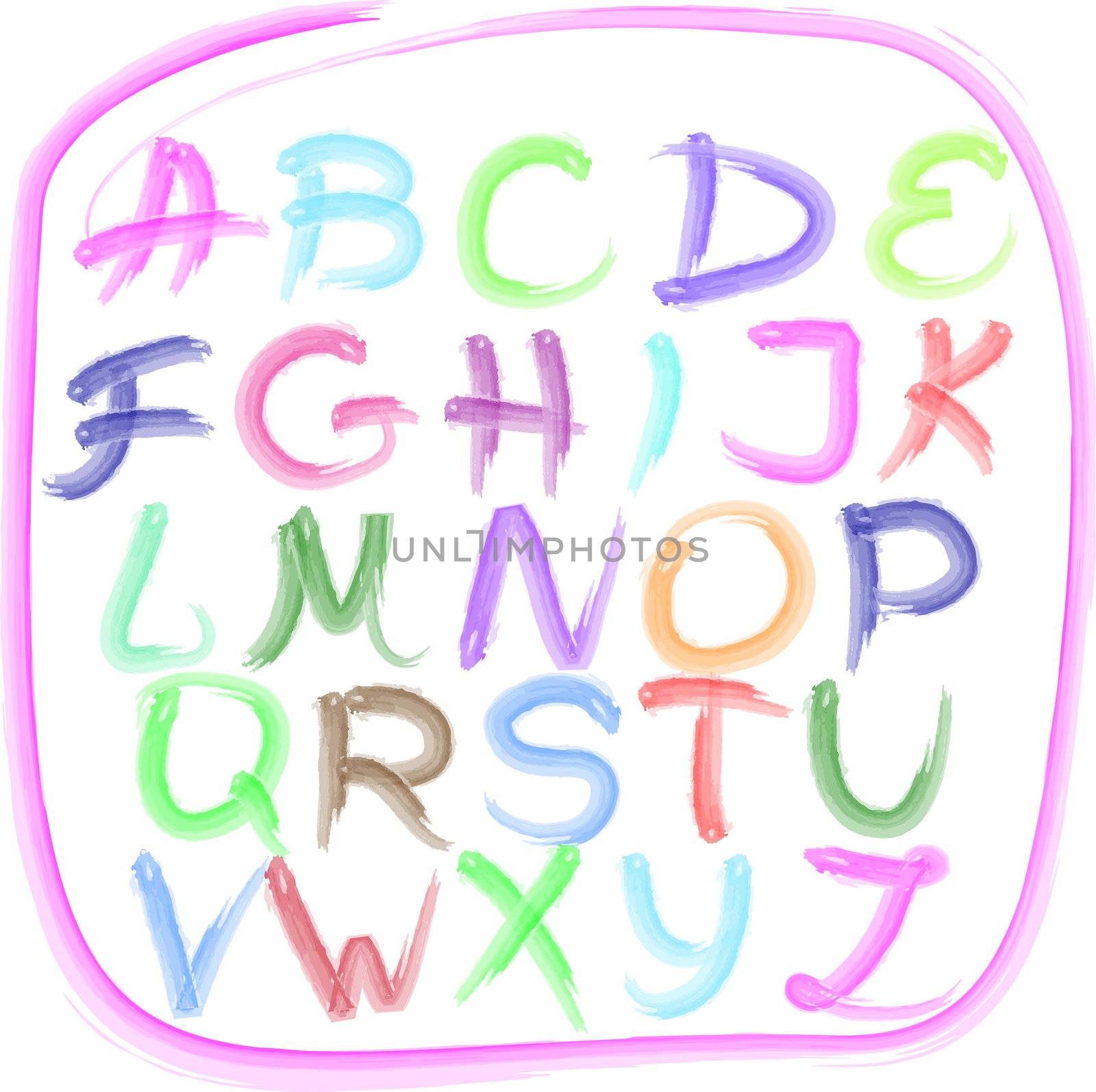 Handwritten alphabet by nat