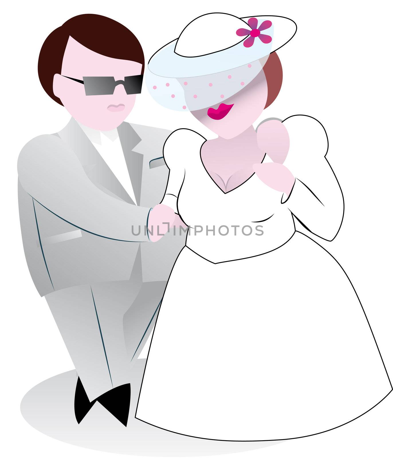 Full, fashionable and loving man and woman marry by nat