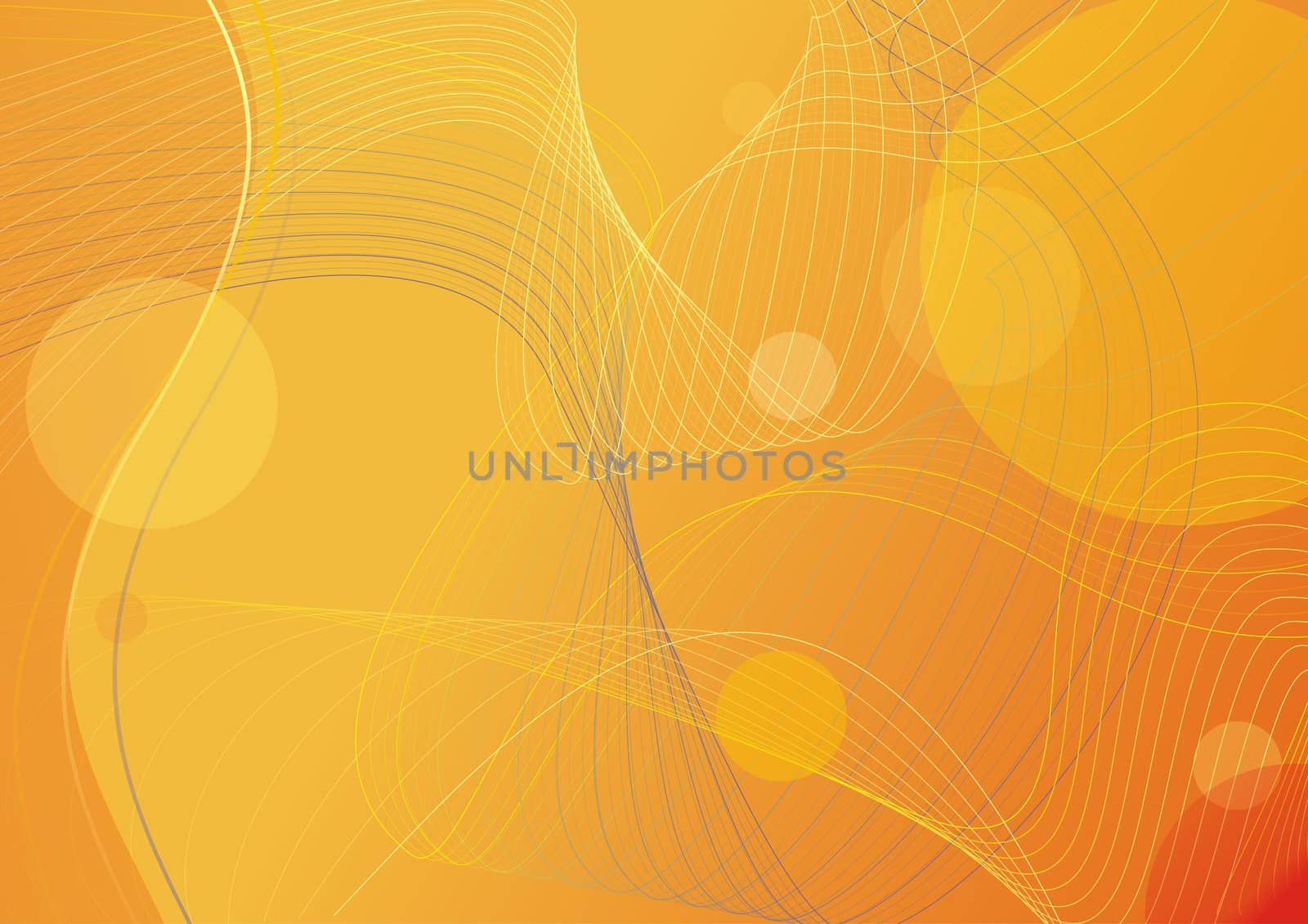 Orange background with lines and circles