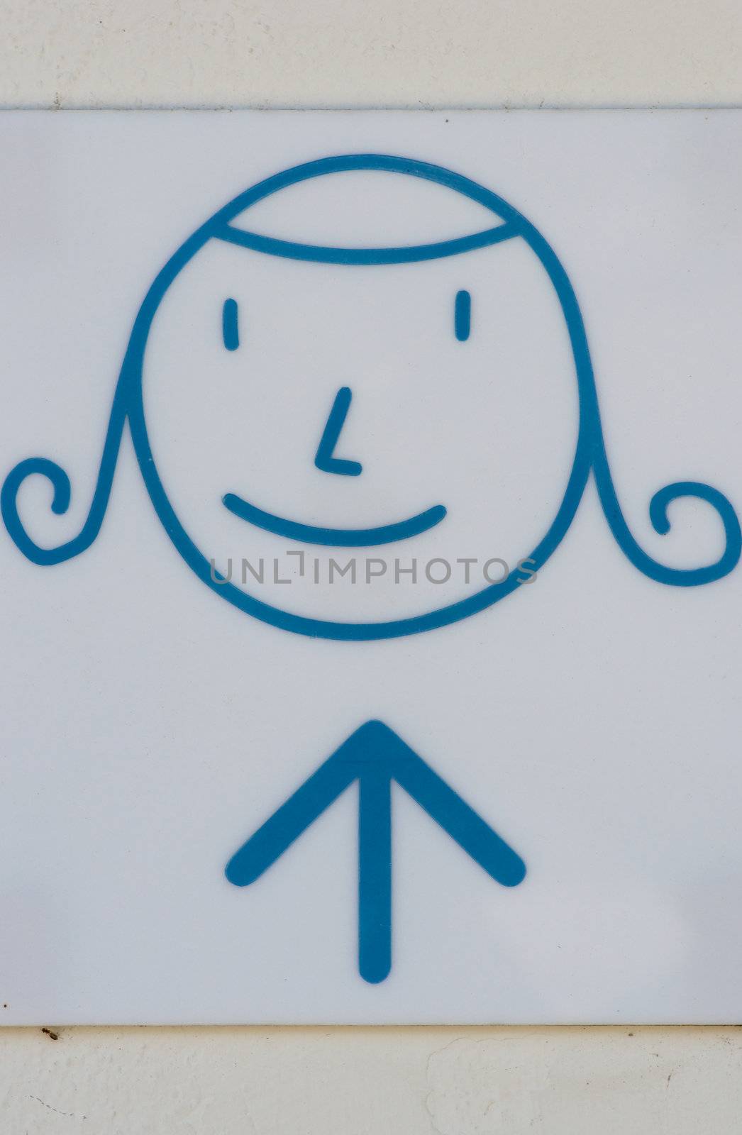 lady toilet sign on white background