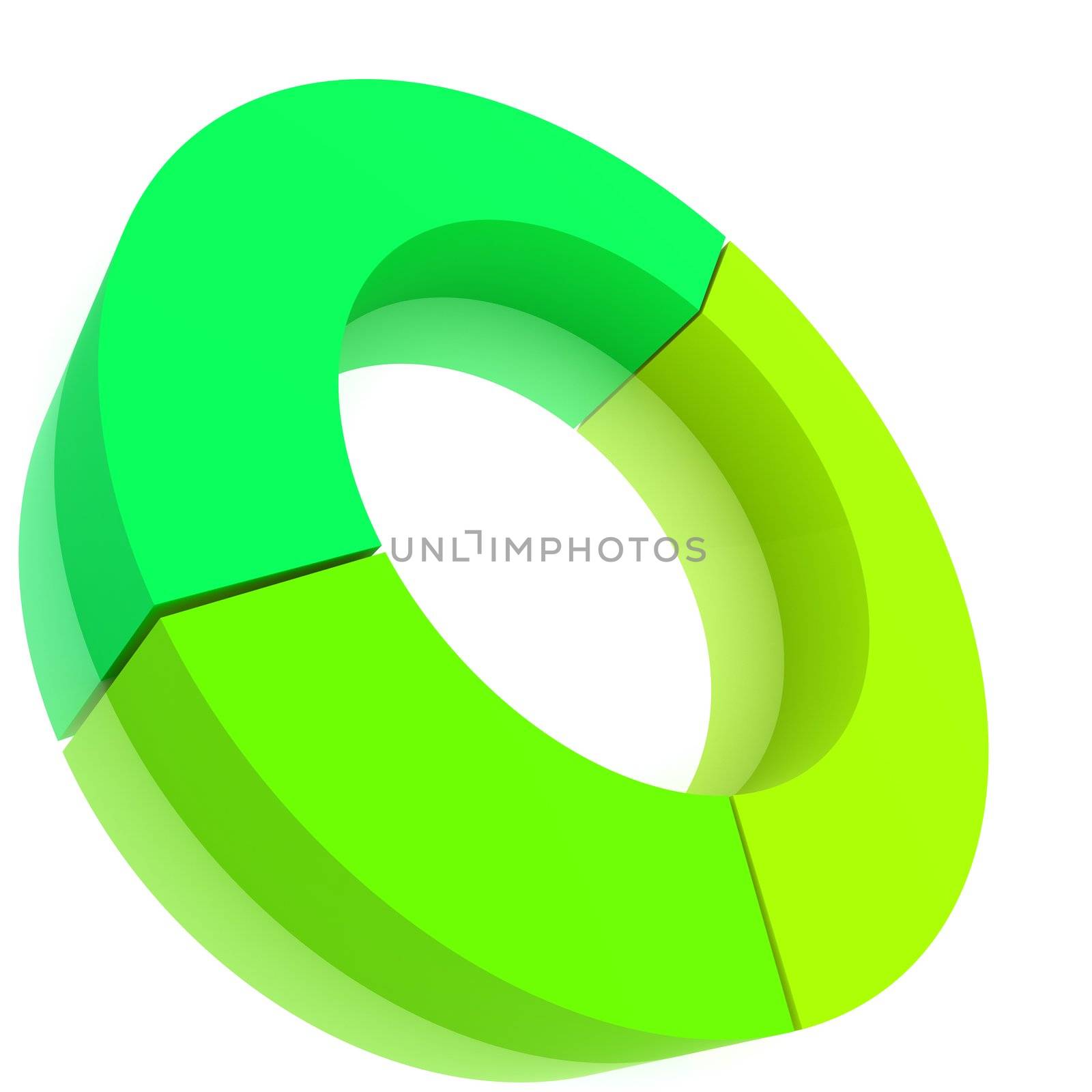 Colorful 3d pie graph isolated on white