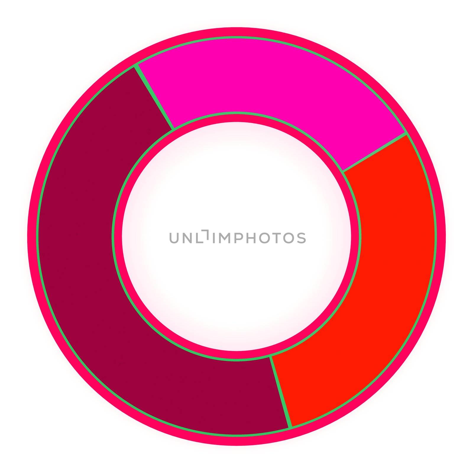 Colorful 3d pie graph isolated on white
