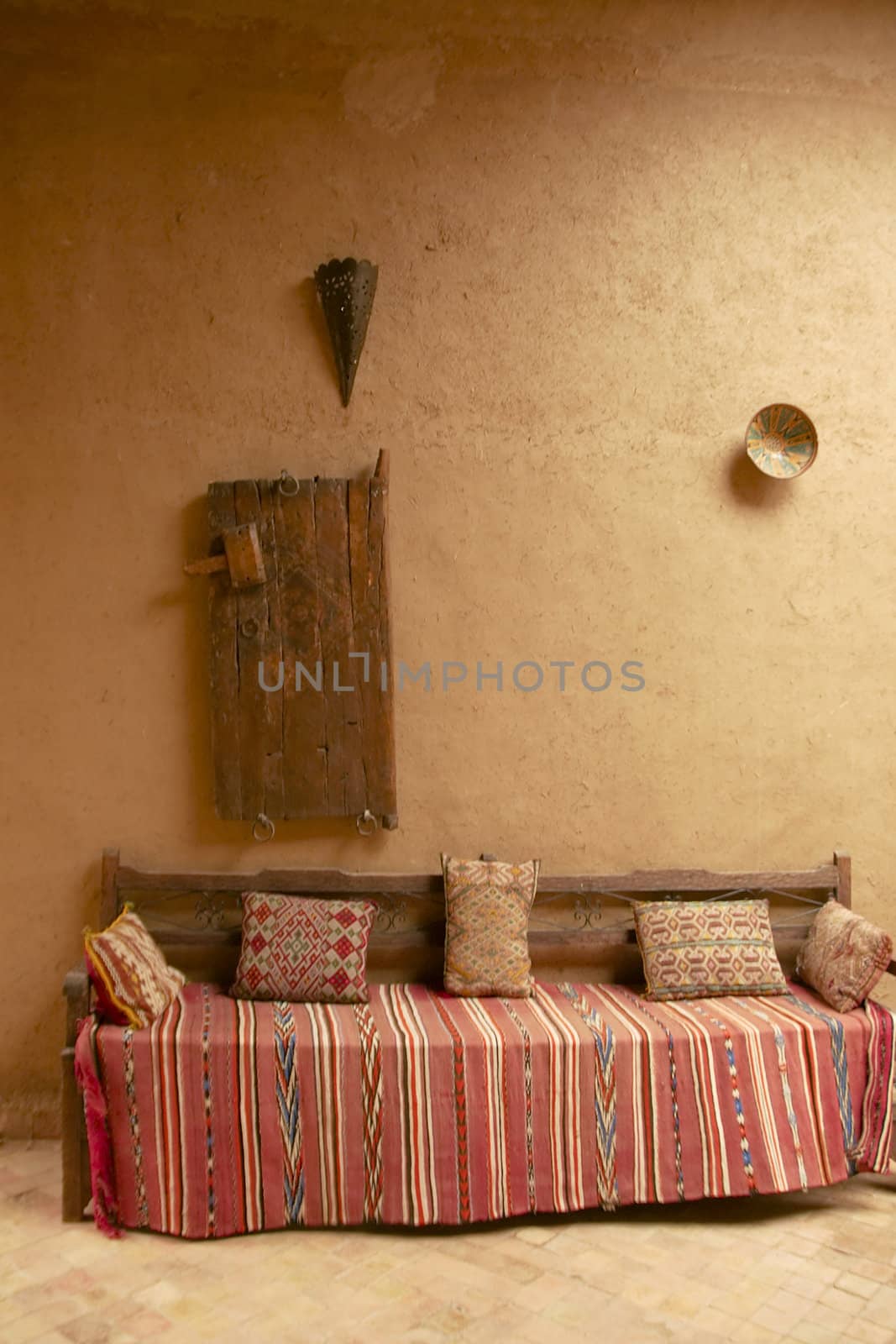 Indoor scene with moroccan style decoration