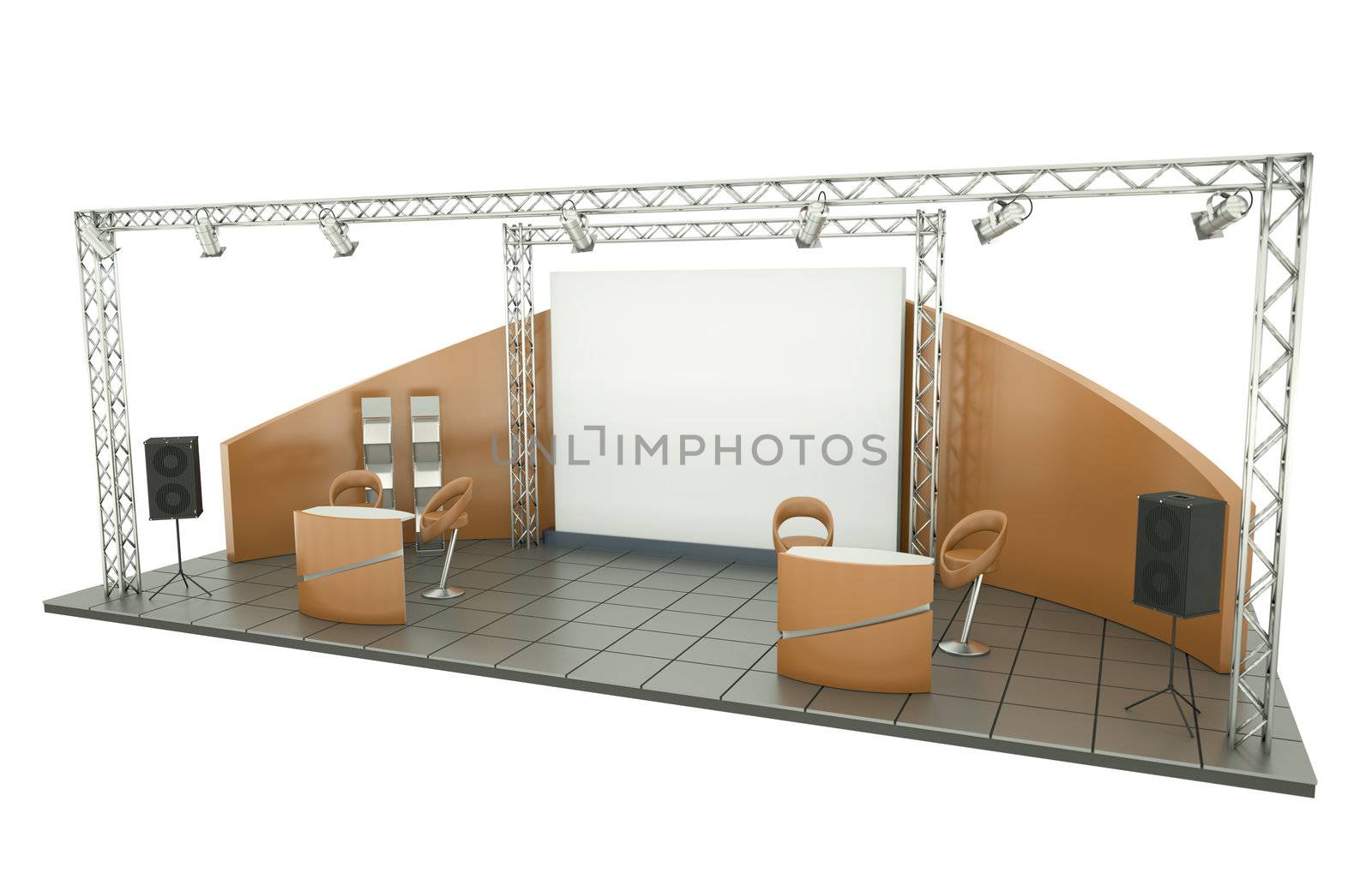 Trade exhibition stand. 3D rendered illustration