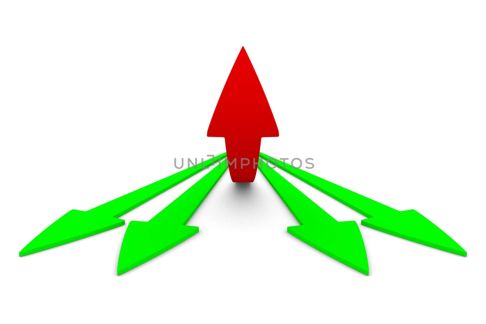Movement direction to success. Isolated 3D image