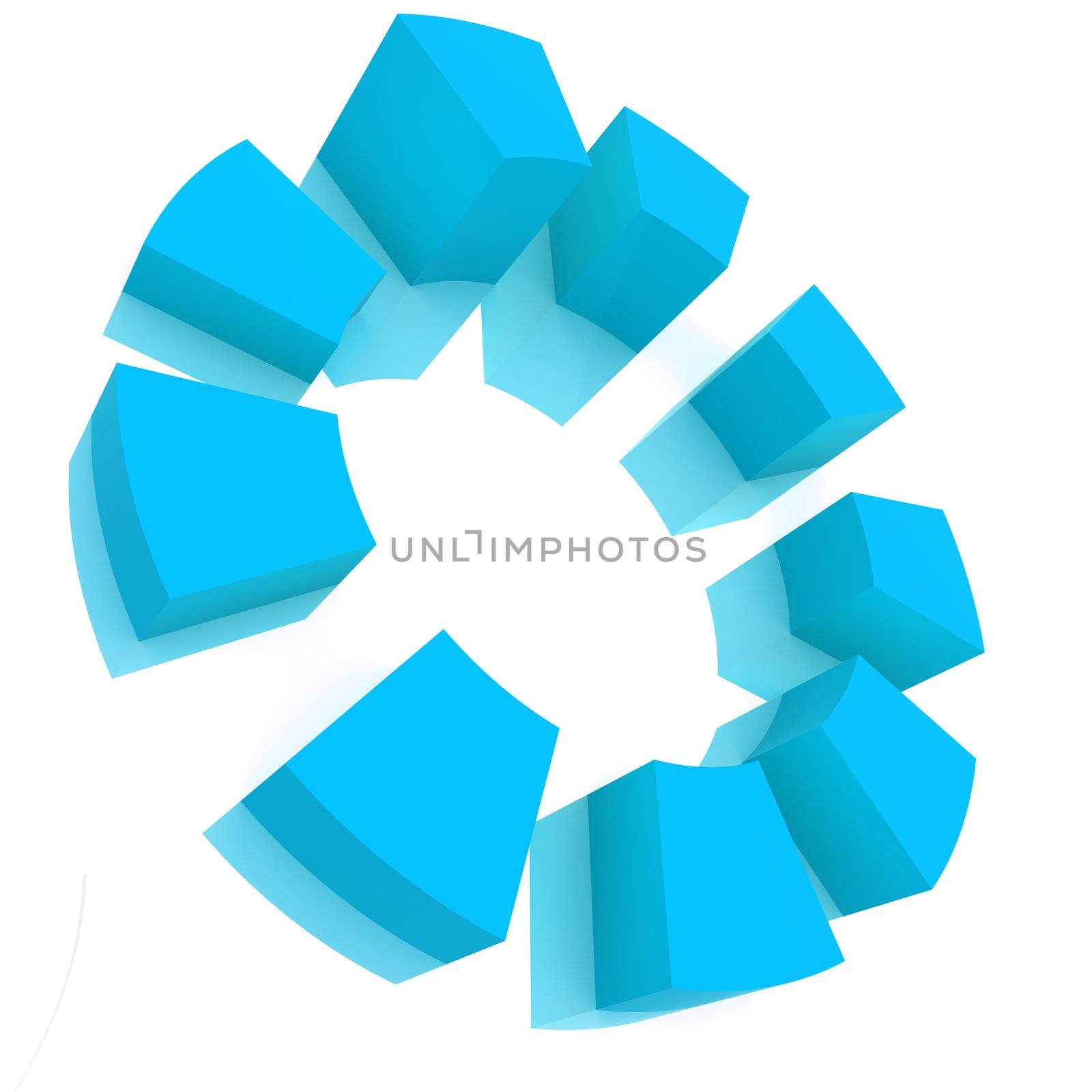 Colorful 3d pie graph isolated on white