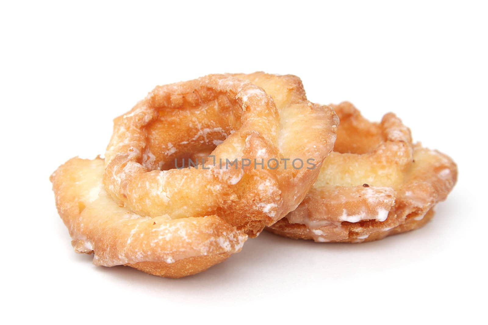 Two donuts isolated on white background