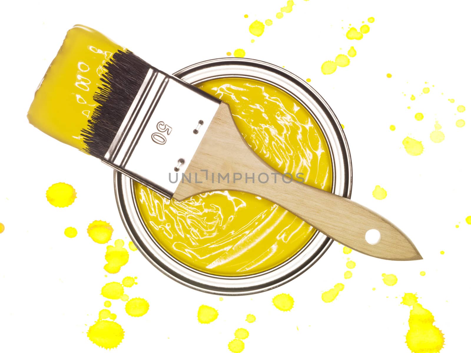  Yellow Paint can with brush by gemenacom