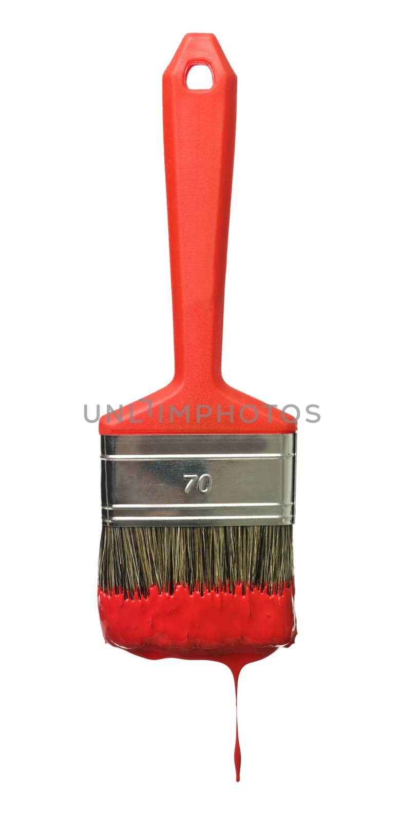 Red Paintbrush isolated on a white background
