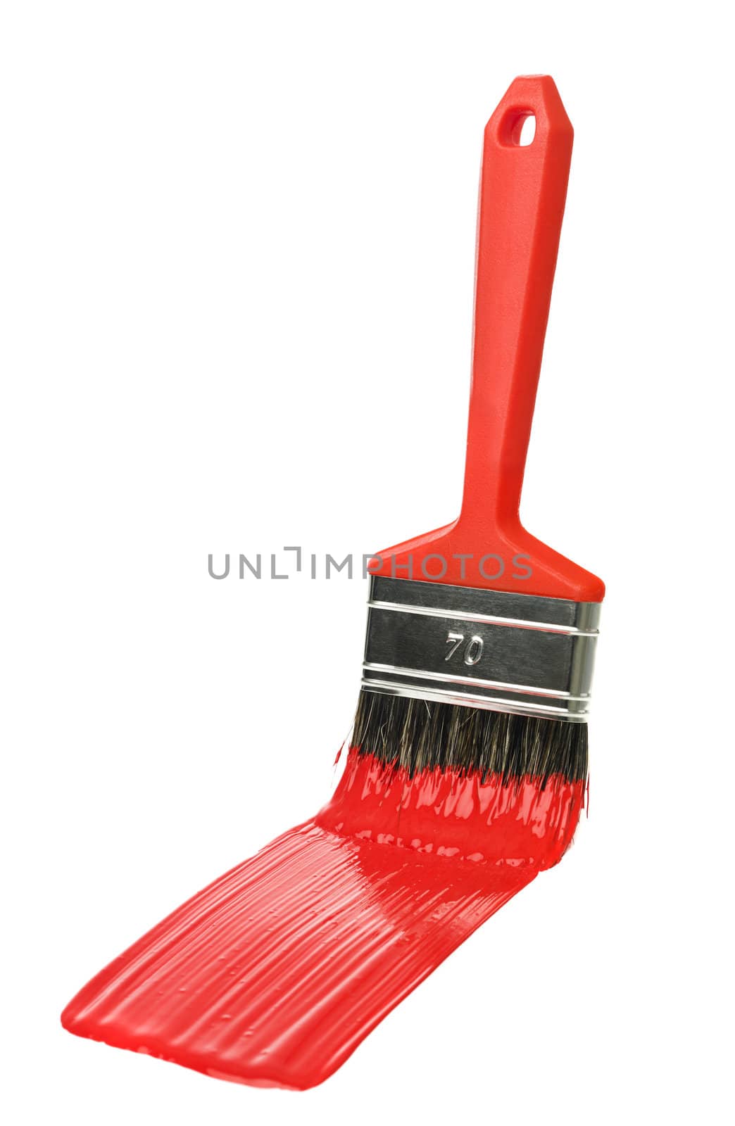 Red Paintbrush isolated on a white background