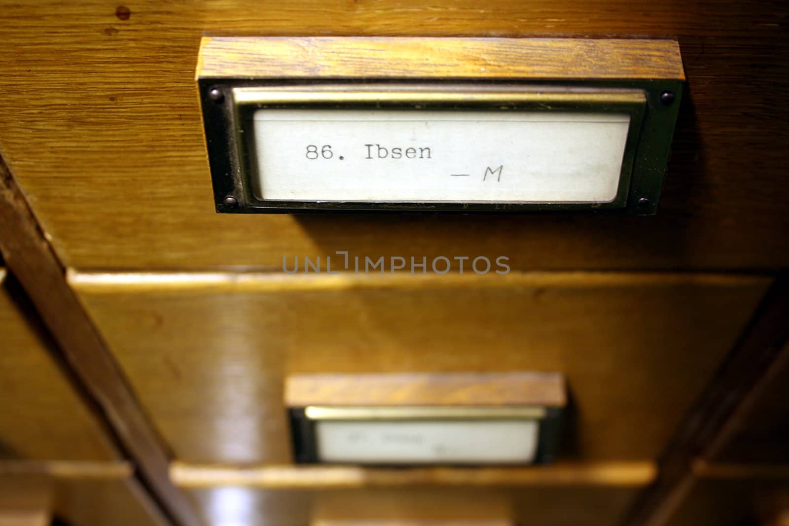 Closeup of Ibsen drawer from card catalogue