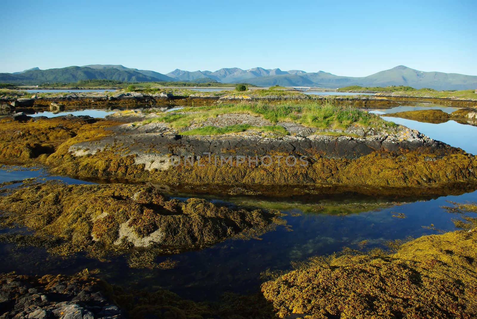 Beautiful view of the Norwegian coast of northern Atlantic