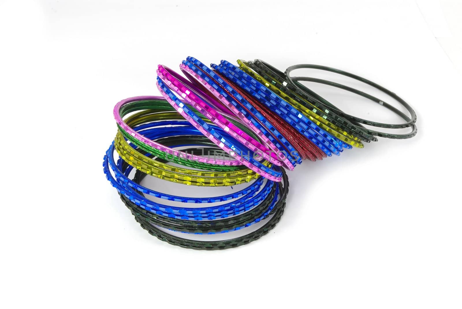 Coloured metallic bracelet rings by Vitamin