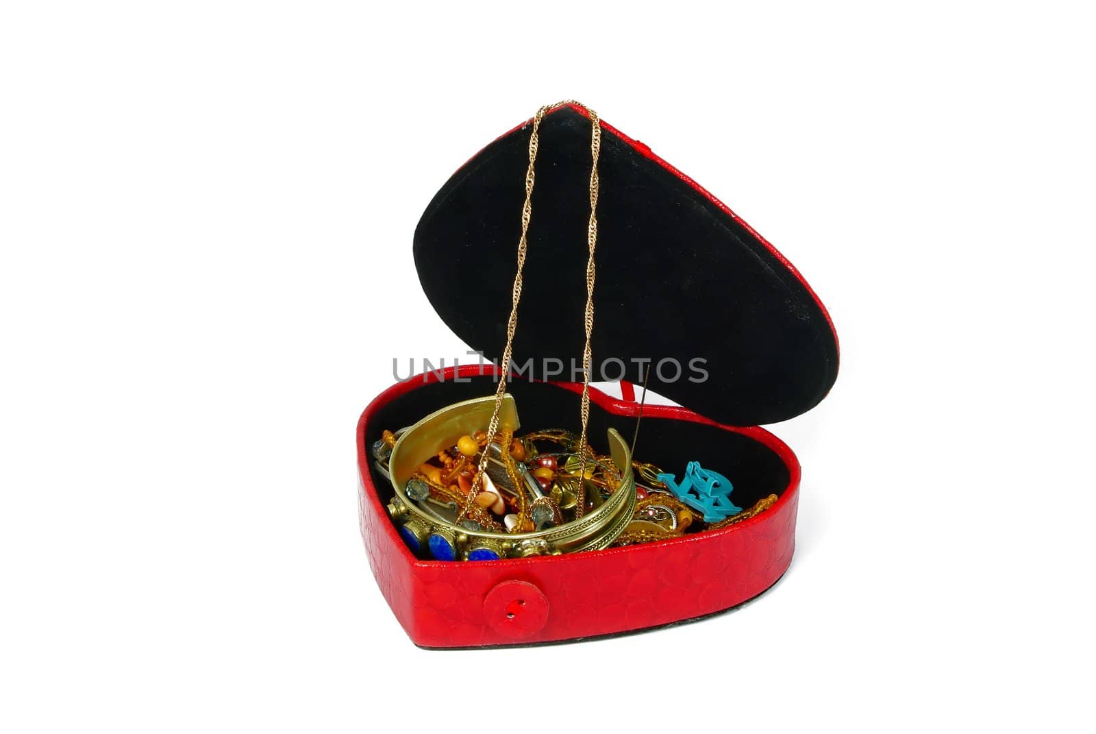 Jewelry in gift box on white background by Vitamin