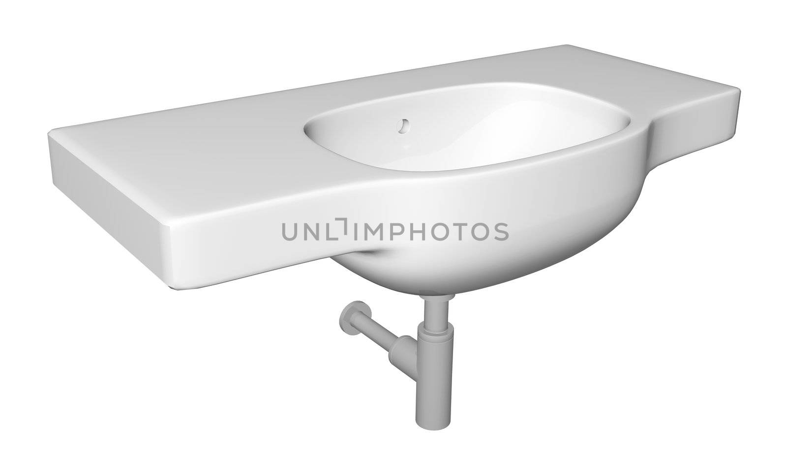 Modern washbasin or sink with faucet and plumbing fixtures by Morphart