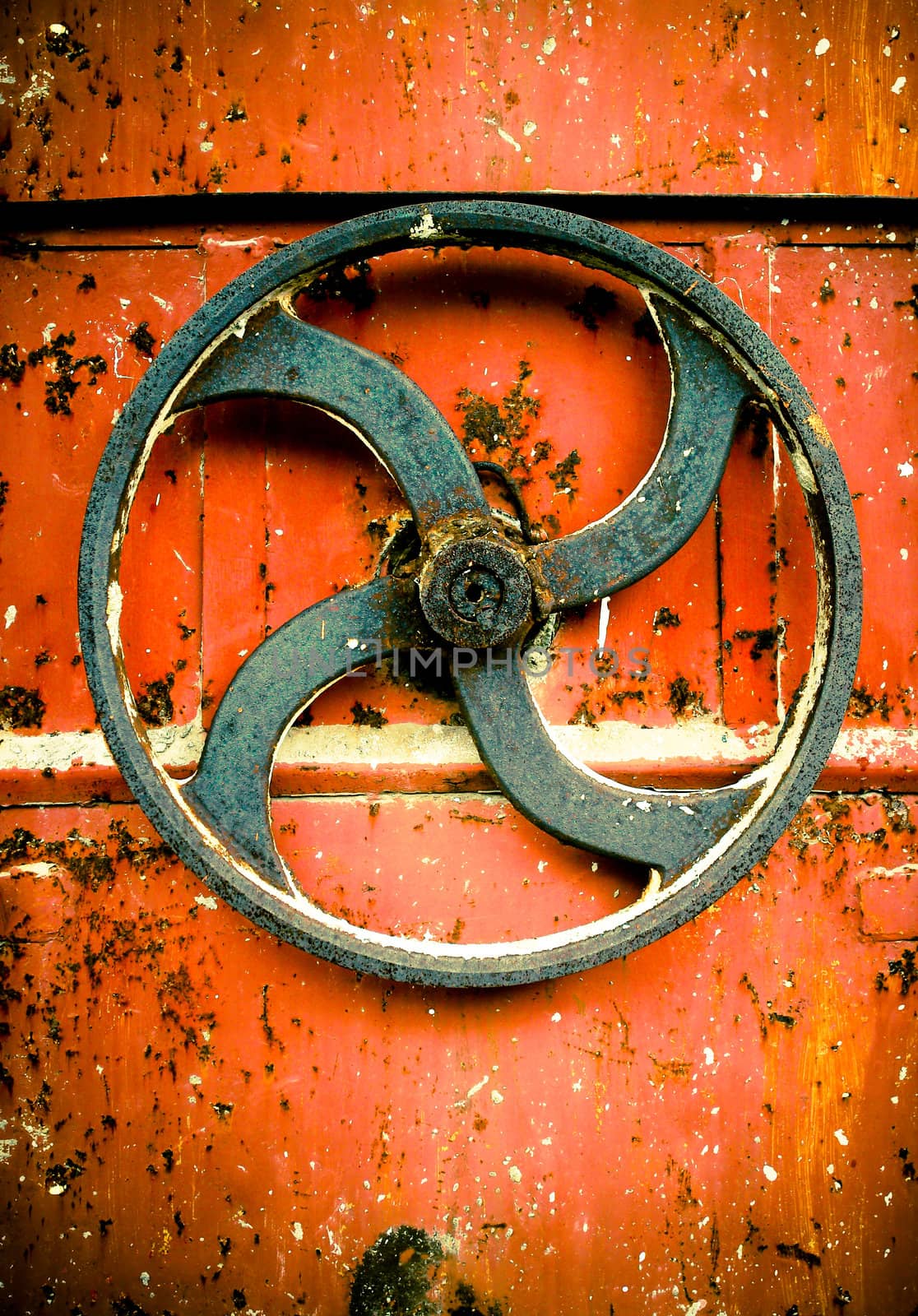 rusty on metal wheel steering