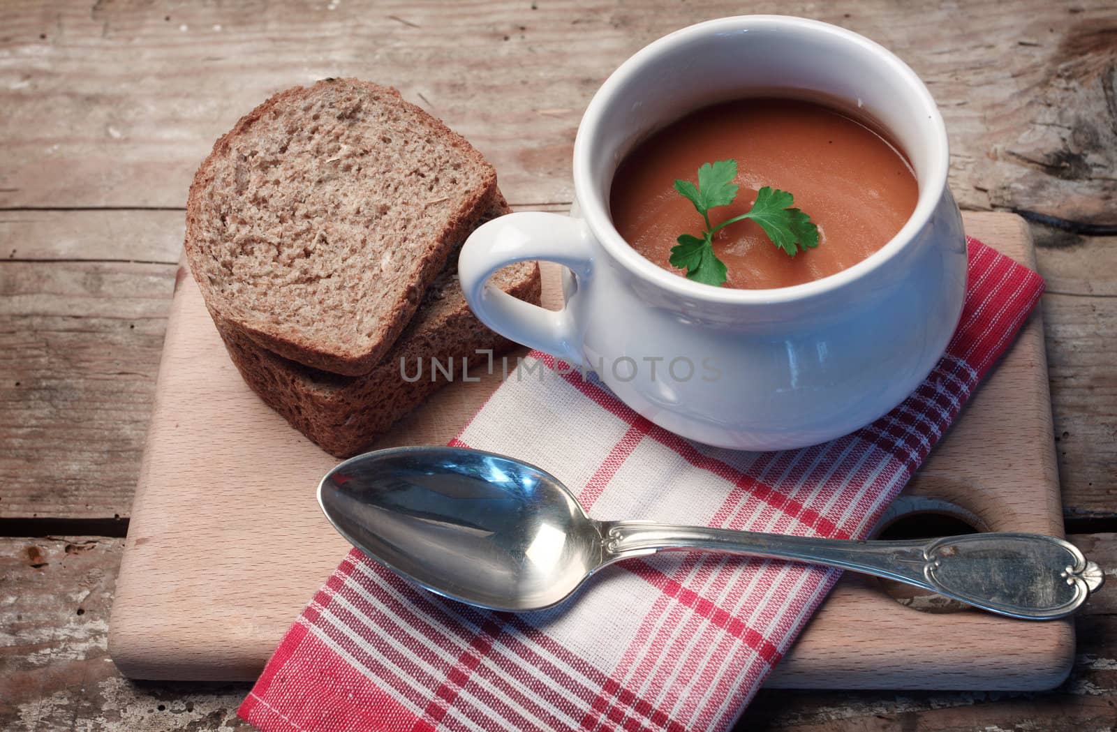 bowl of homemade  tomato cream  soup