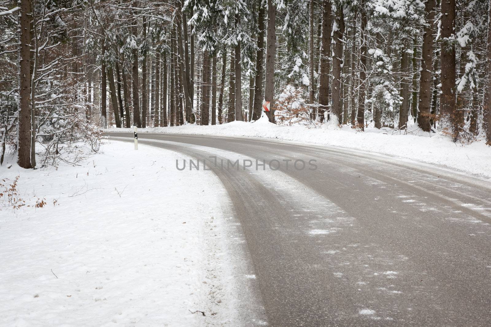 snowy road by magann