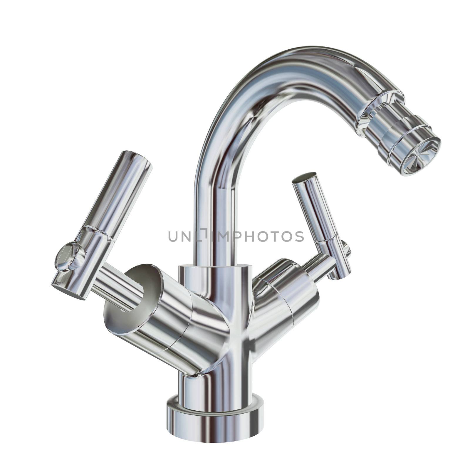 Shining chrome kitchen faucet by Morphart