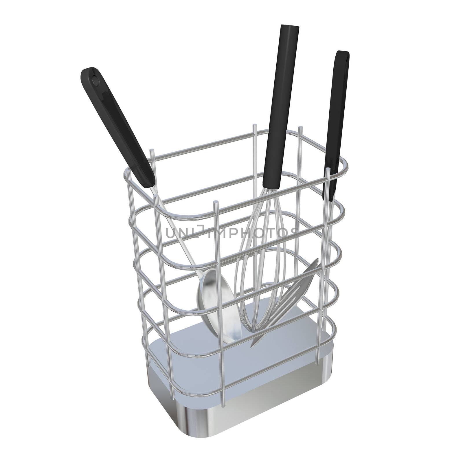 Stainless steel wire basket rack or holder with frying laddle, s by Morphart