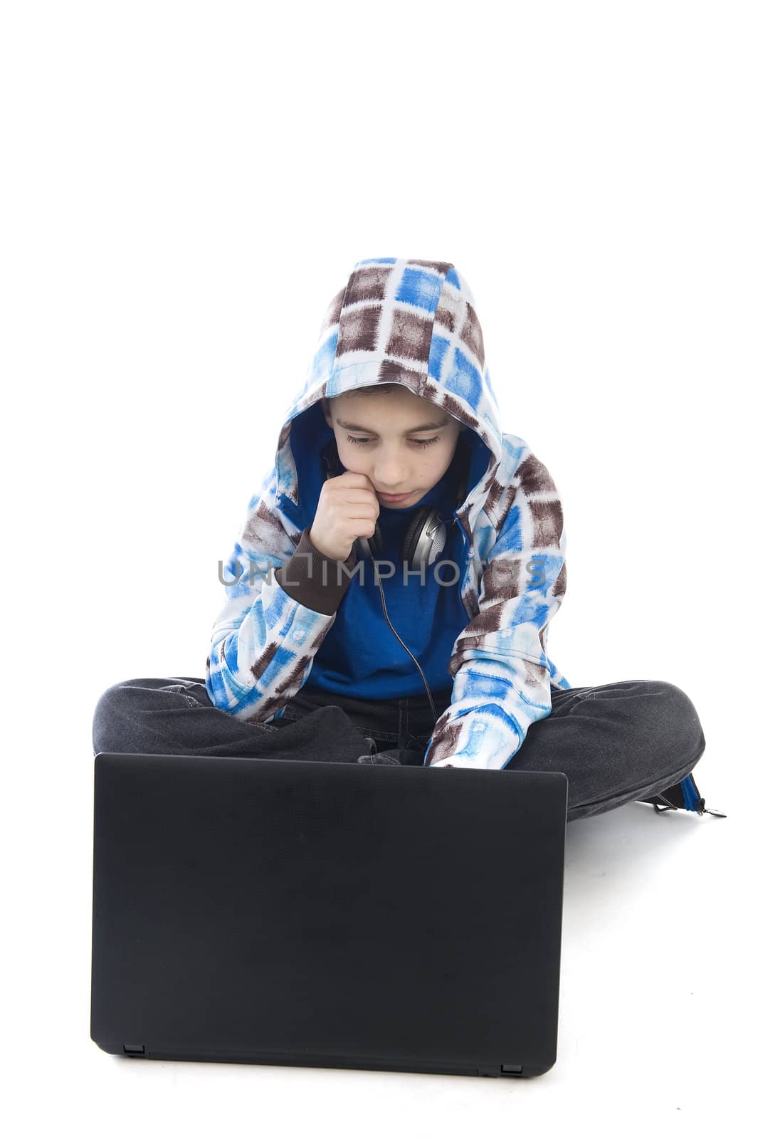 boy with laptop by Gabees