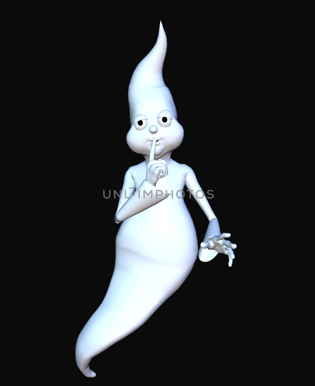 3d render of a toon ghost