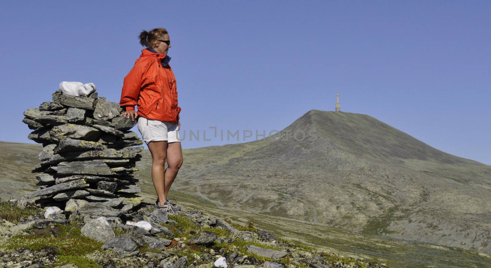 a woman in a norwegian mountain landscape