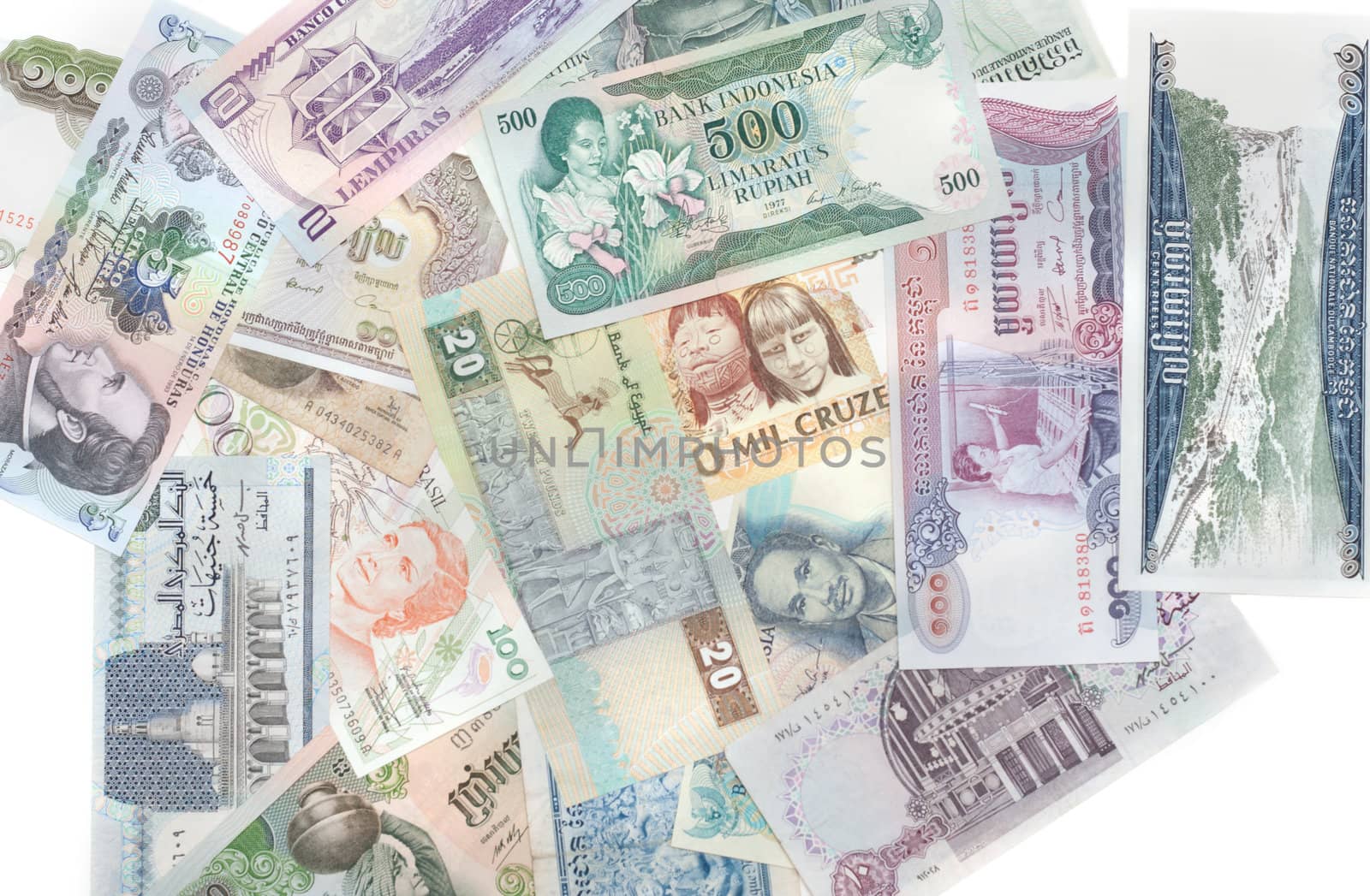 Money signs of the different countries by background