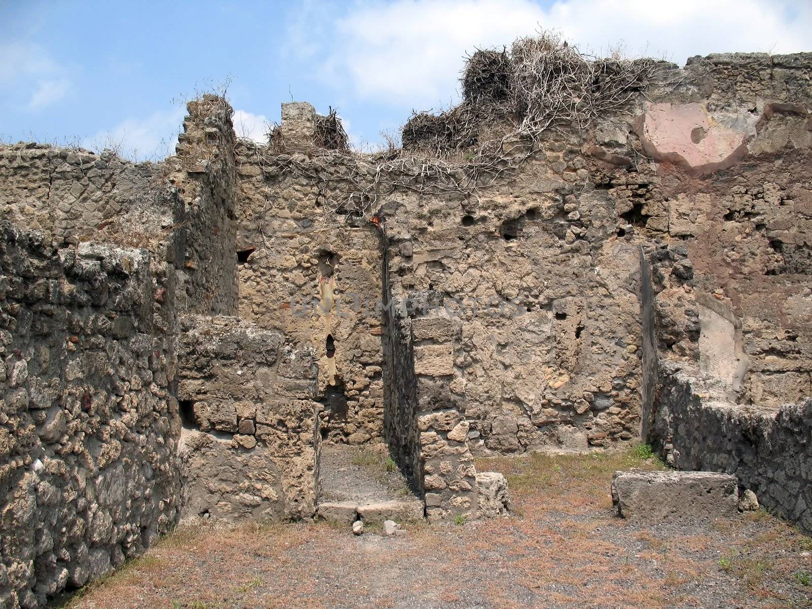 Detail of the ruins of Pompei, Italy 