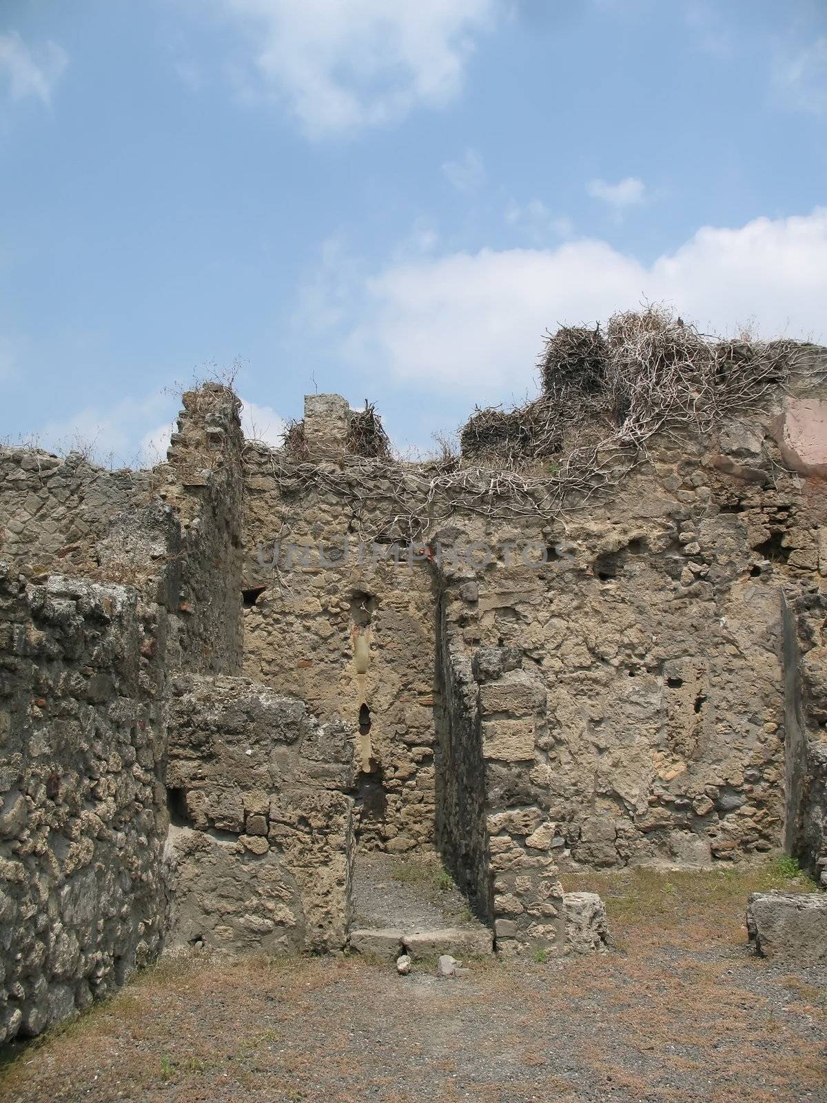 Detail of the ruins of Pompei, Italy 