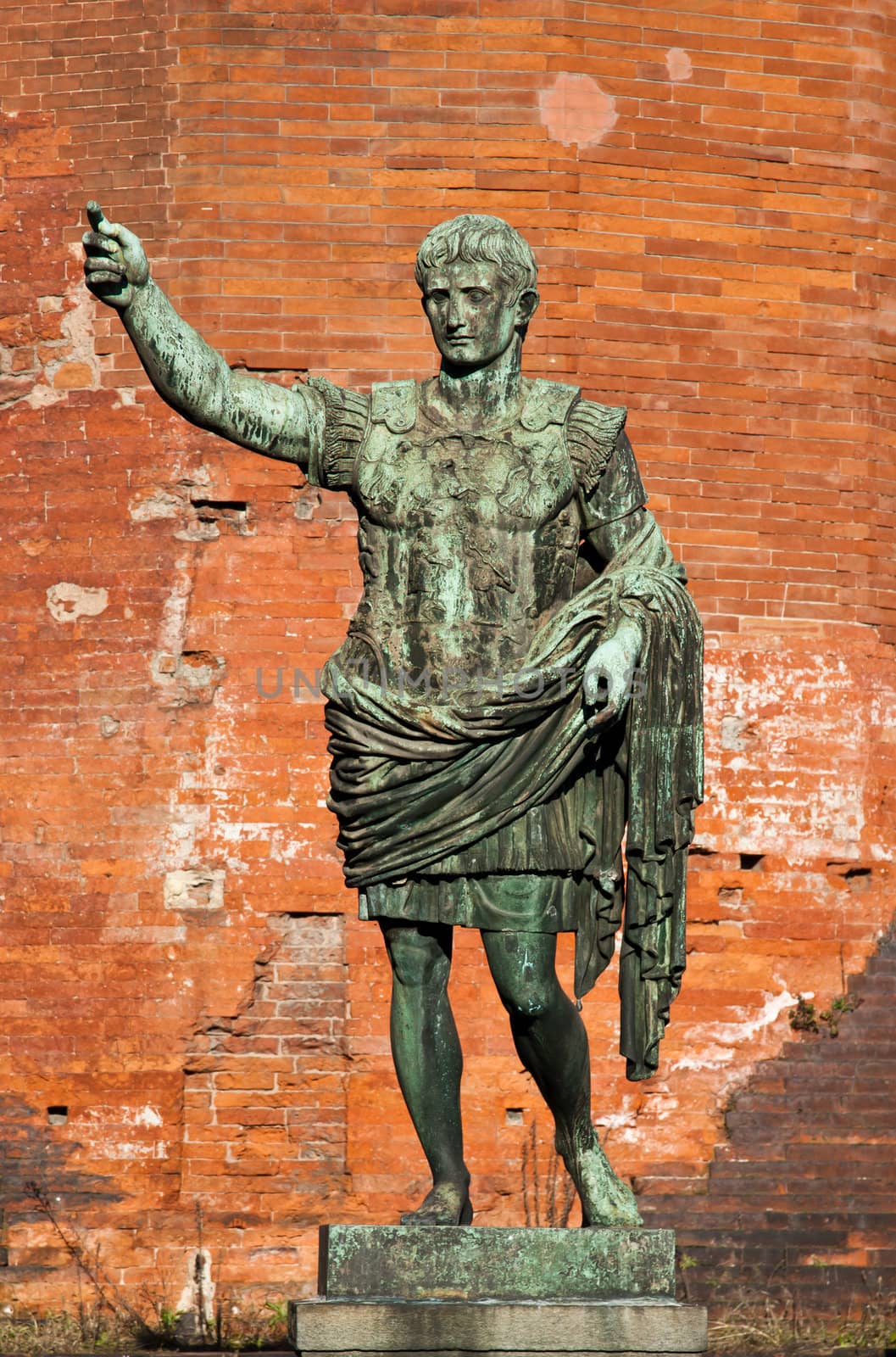 Statue of Cesare Augustus in Torino - Italy: concept of leadership