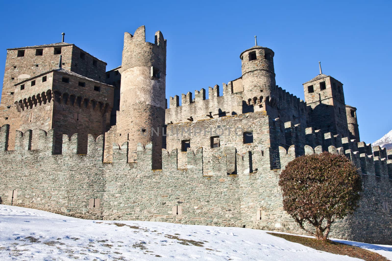 Fenis Castle is one of the most famous castles in Aosta Valley - Italy for its spectacular architecture and its many towers