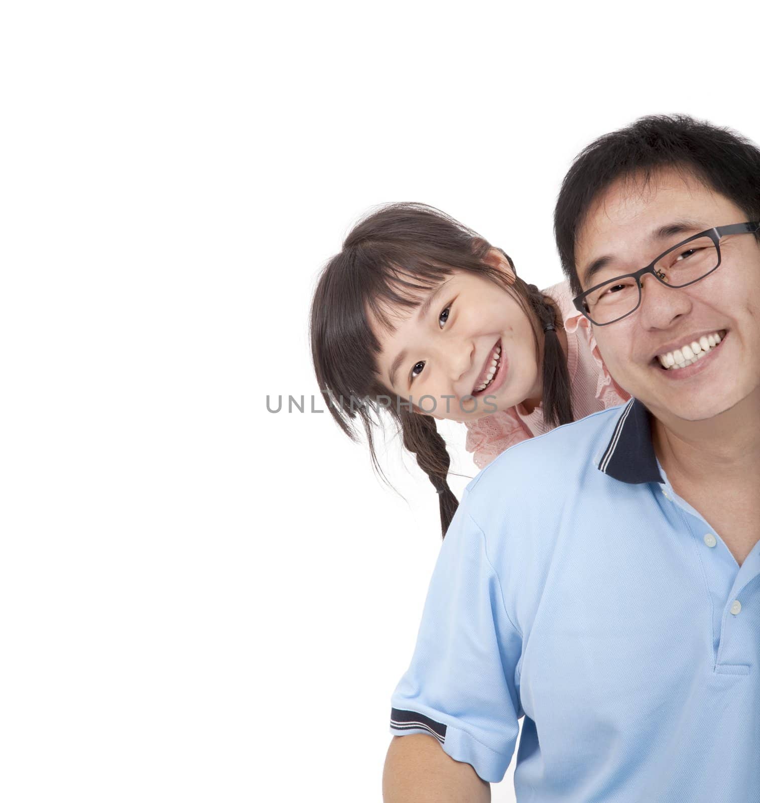 Happy father and girl.Asian family lifestyle by tomwang