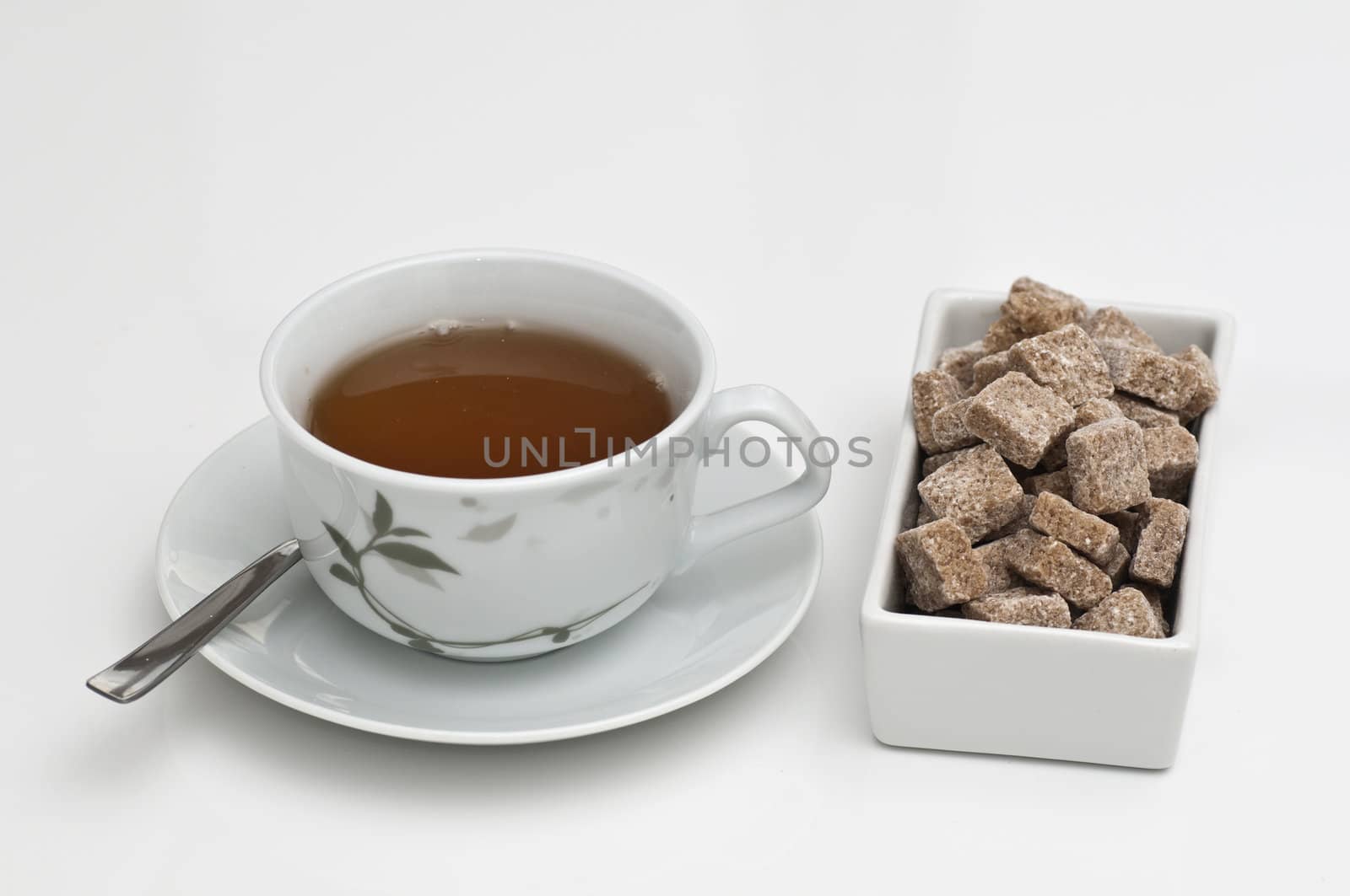 tea cup with brown sugar for relax time