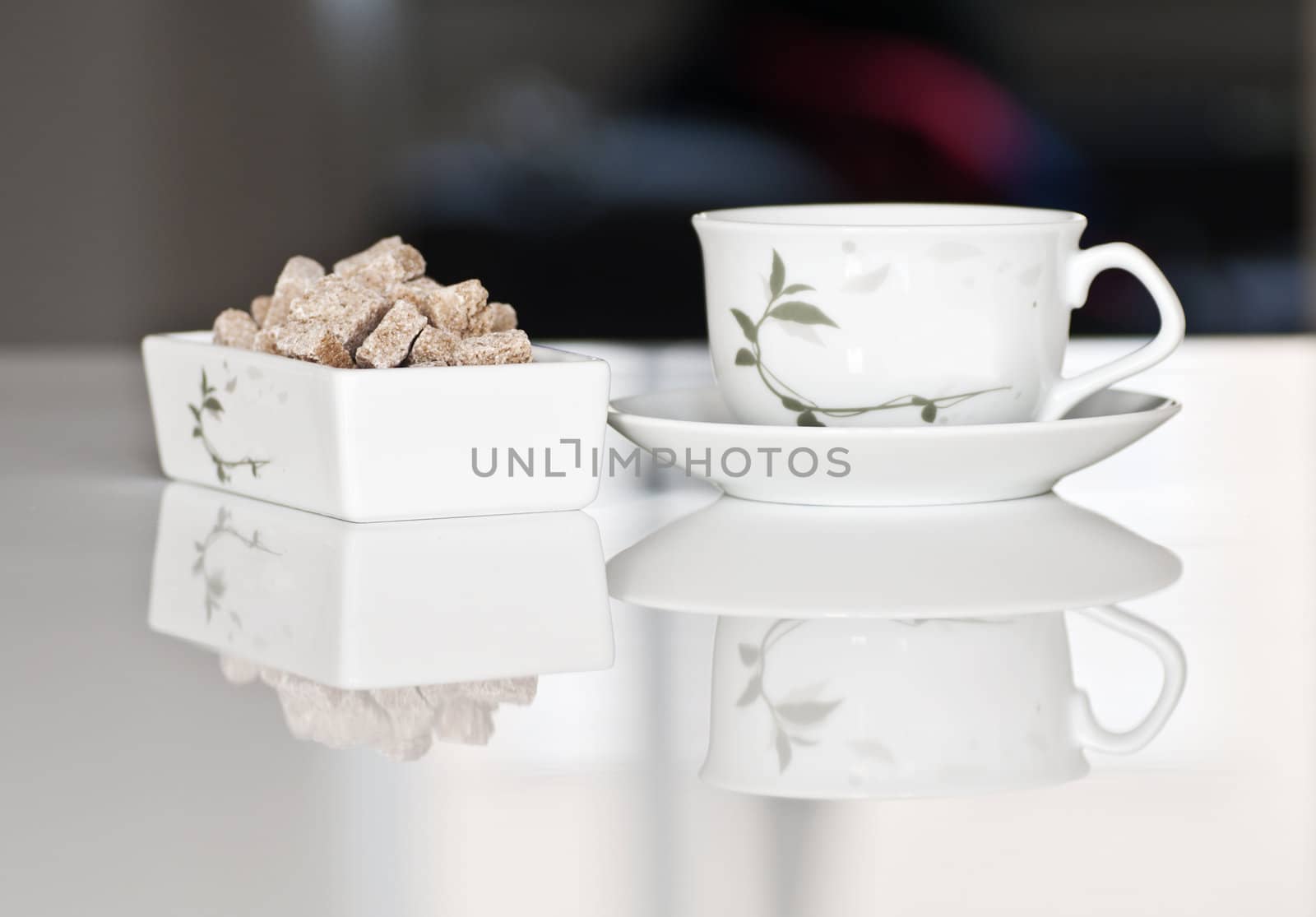 tea cup with brown sugar for relax time