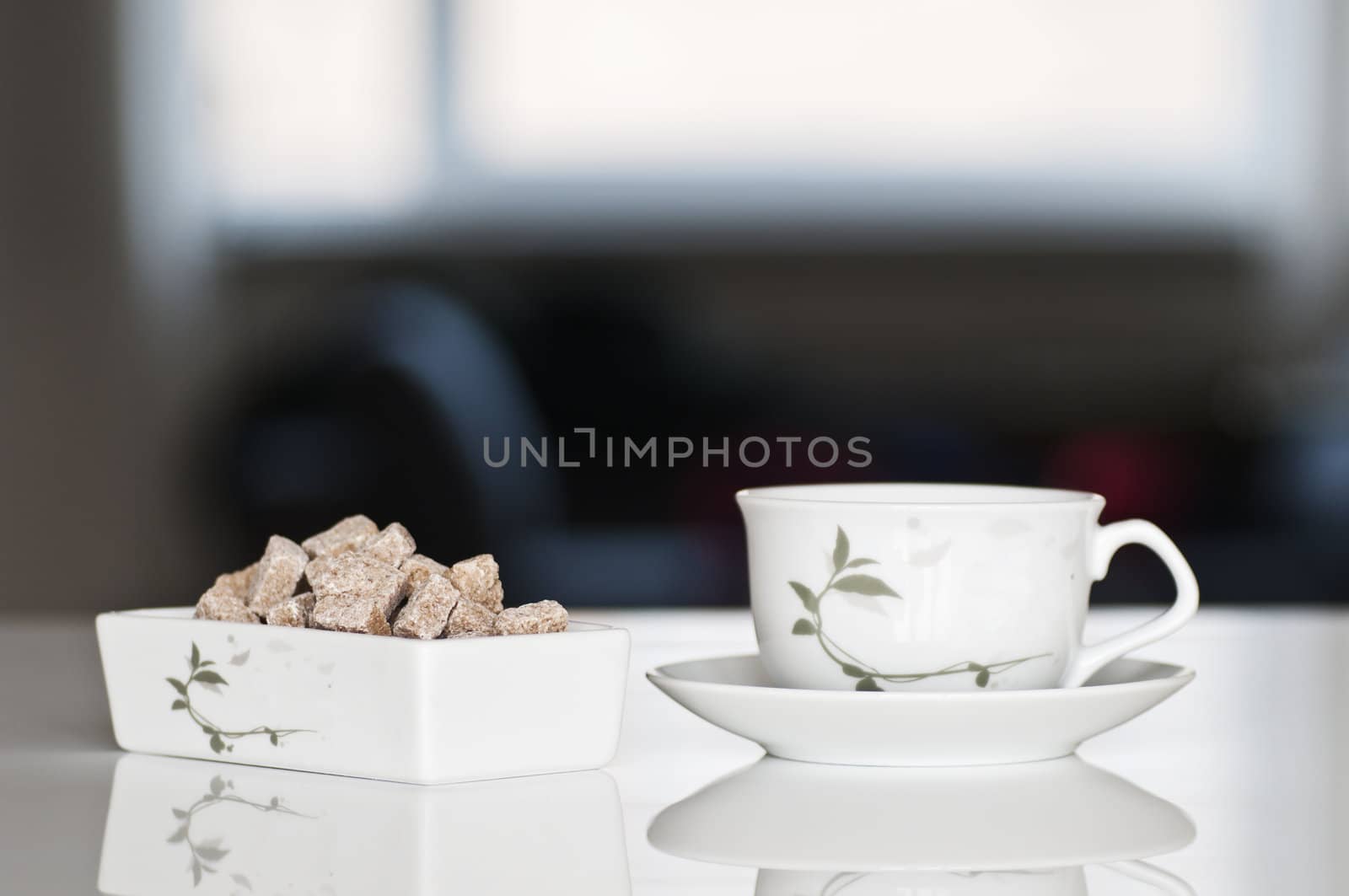 tea cup with brown sugar for relax time