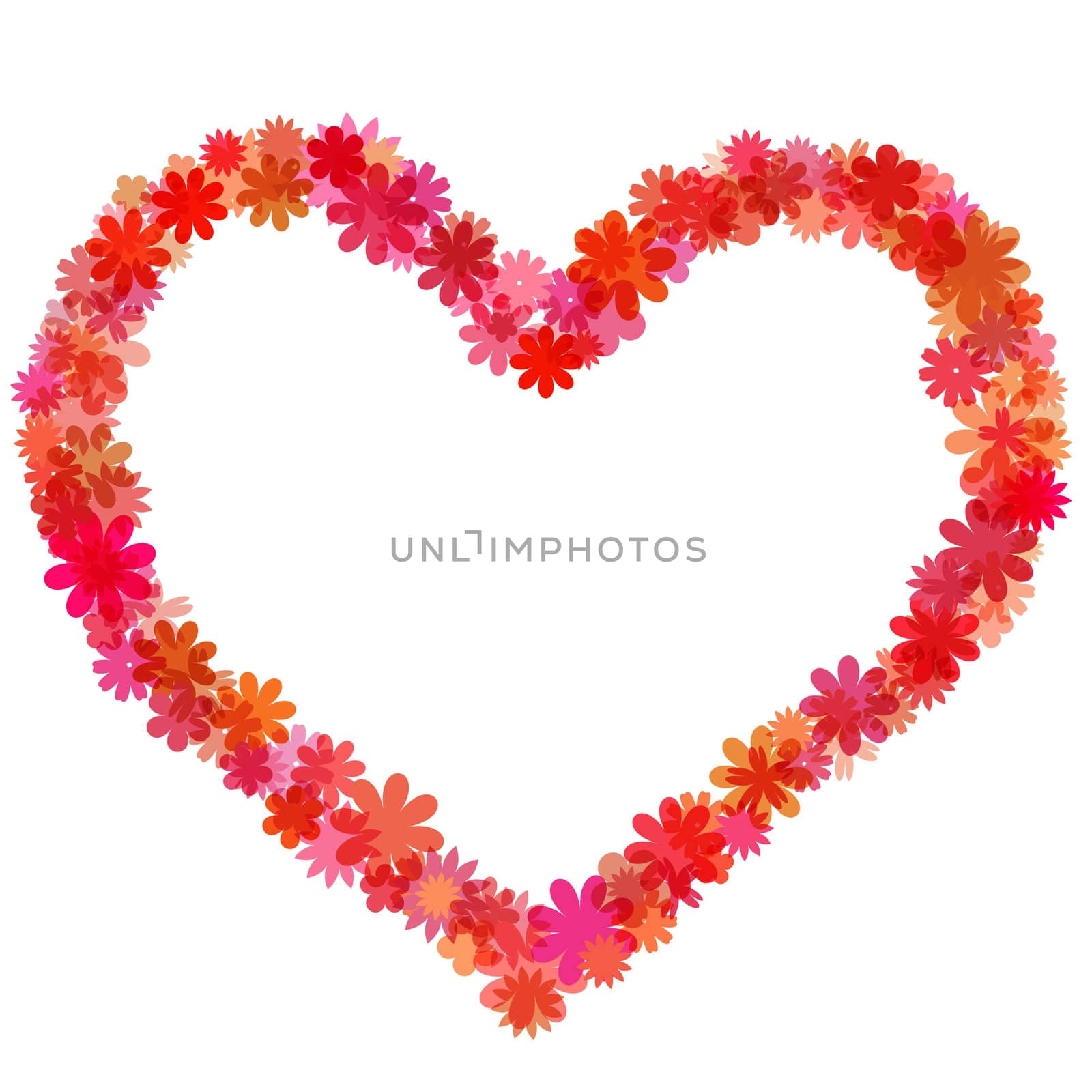 Happy Valentines Day Heart of Floral-Shaped Bokeh Illustration