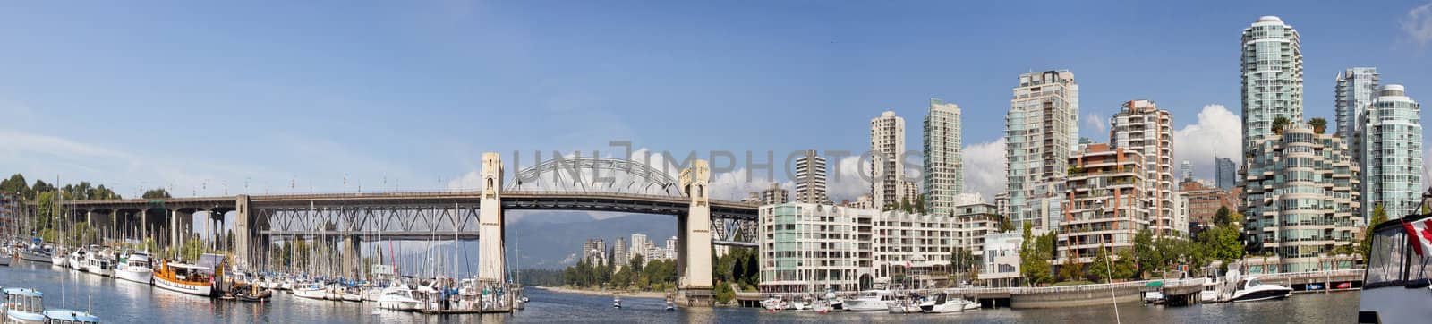 Vancouver BC Skyline and Burrard Bridge Panorama by Davidgn