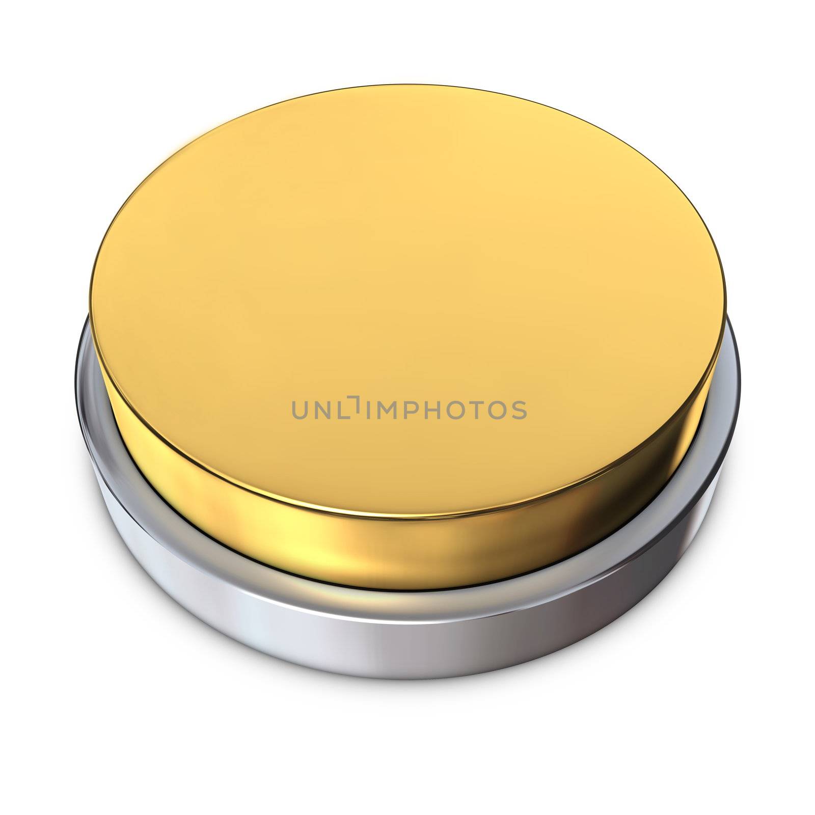 Golden Round Button with Metallic Ring by PixBox