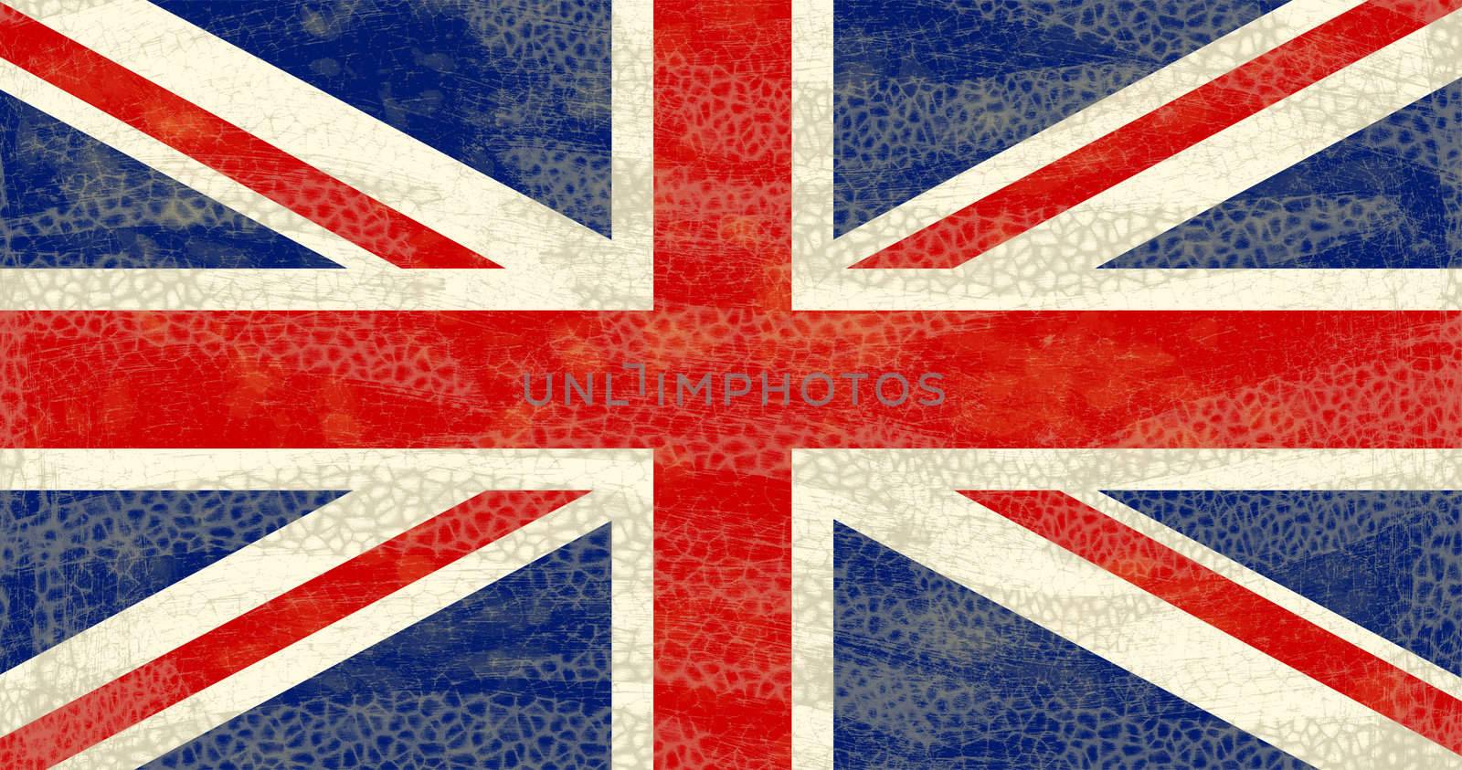 High detailed and distressed grunge UK flag