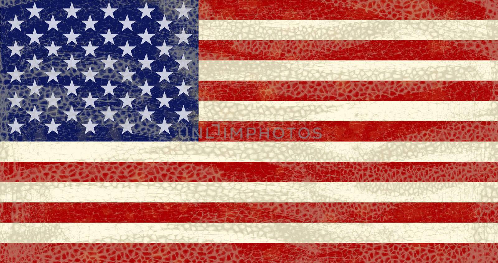 High detailed and distressed grunge Usa flag