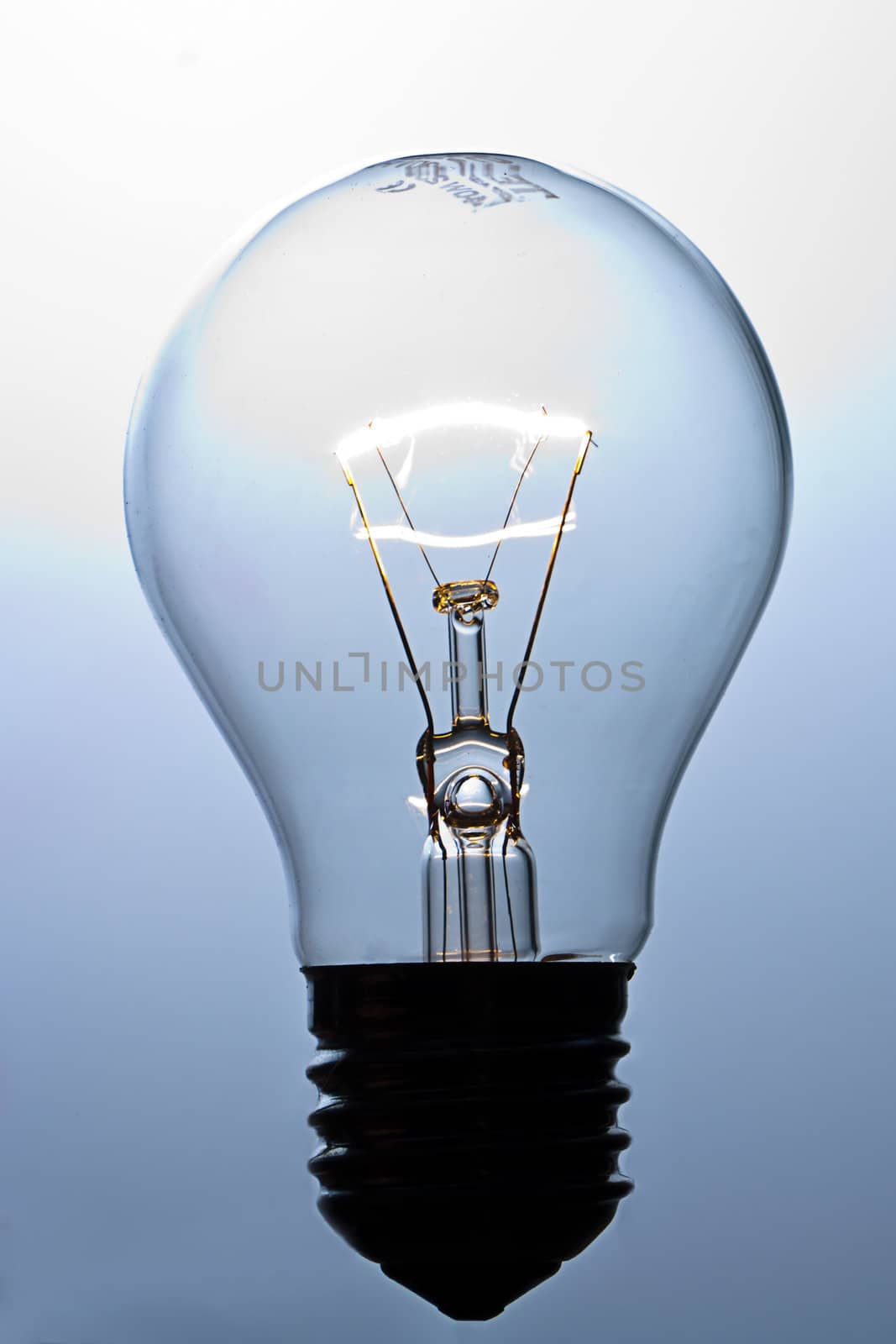 A magically lit light bulb