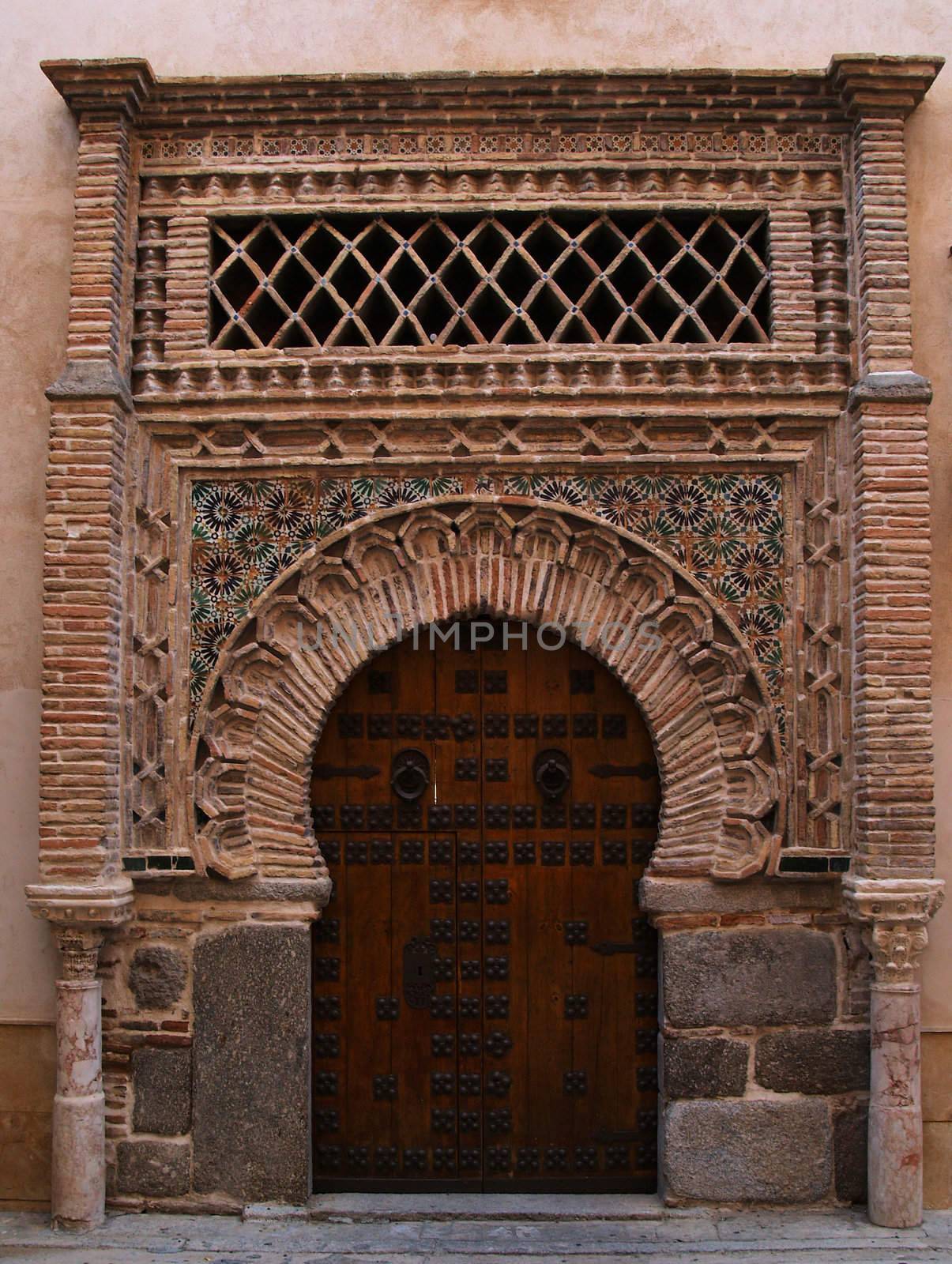 View on an old door
