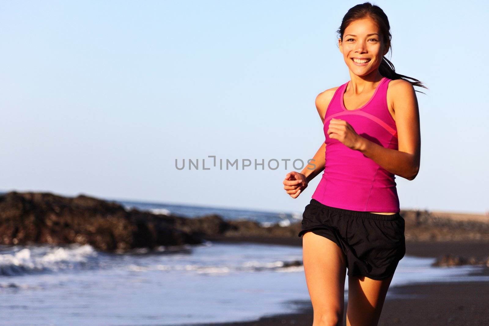 Running running on beach