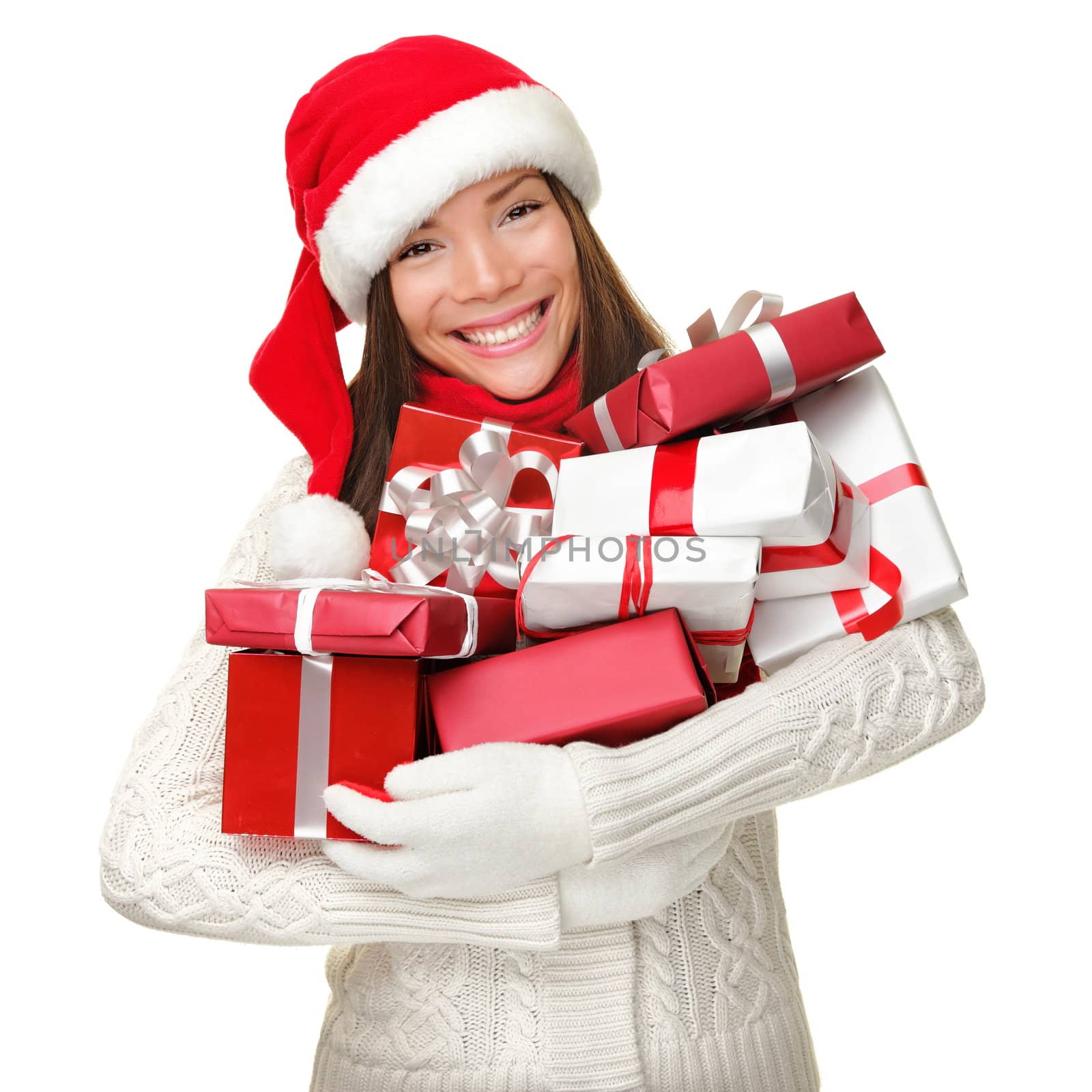 Christmas shopping woman holding gifts by Maridav