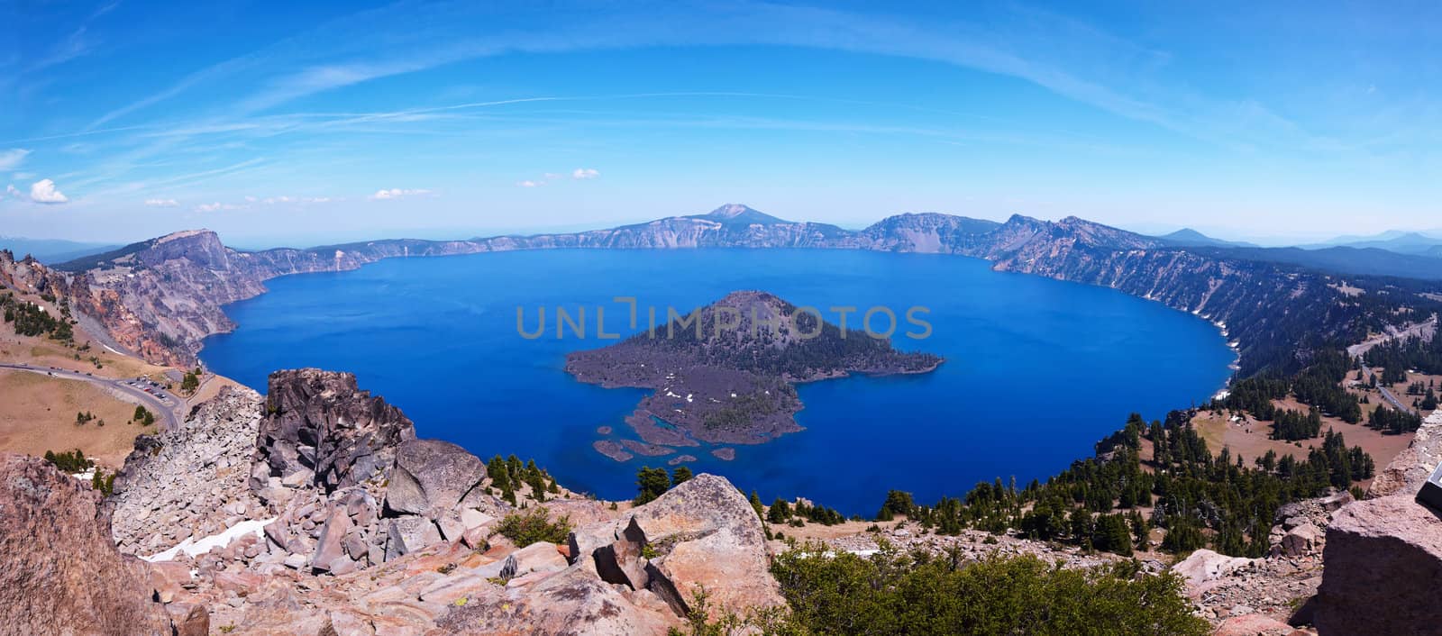 Crater Lake panorama by LoonChild