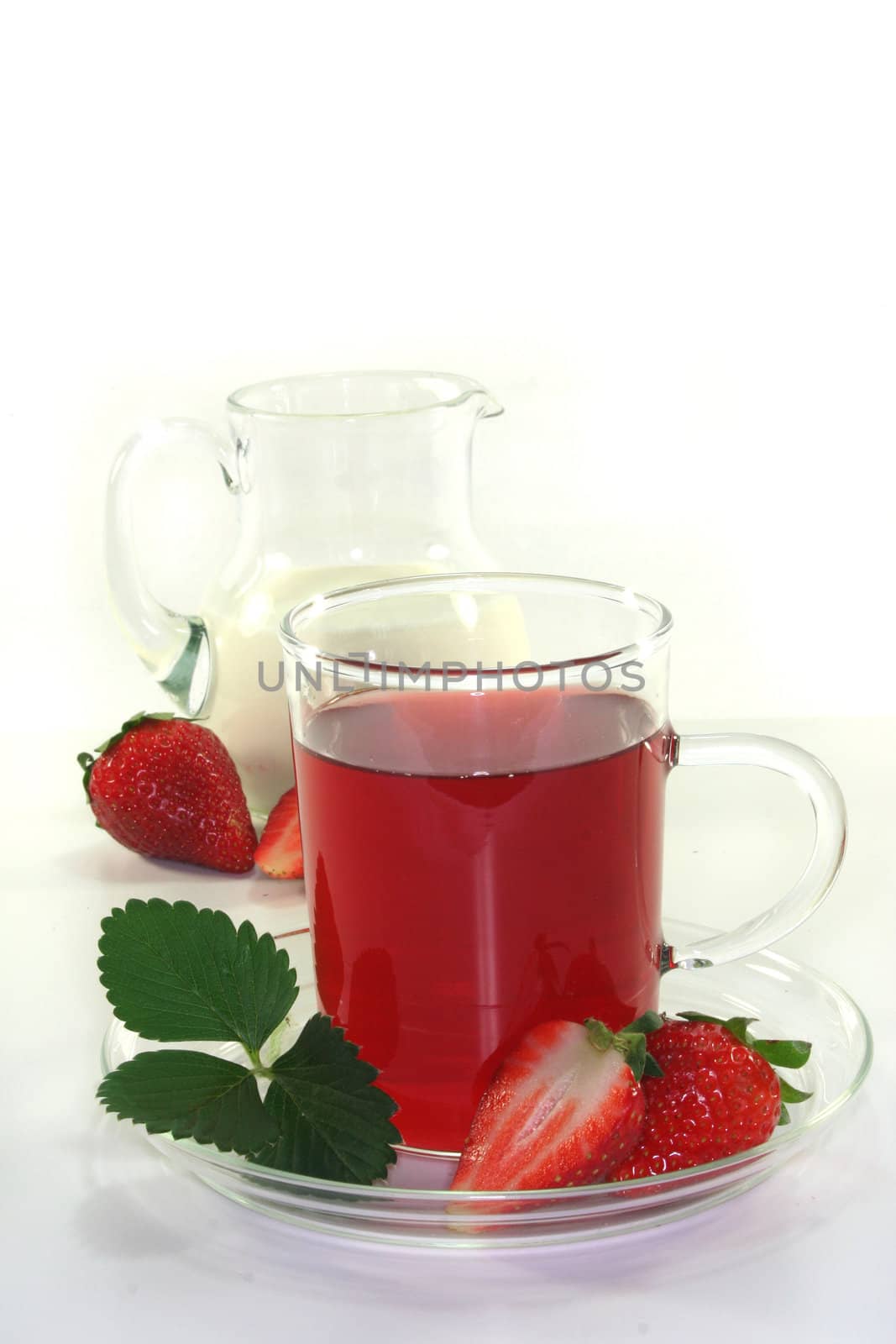 Strawberry cream tea with fresh strawberries and a pot of cream