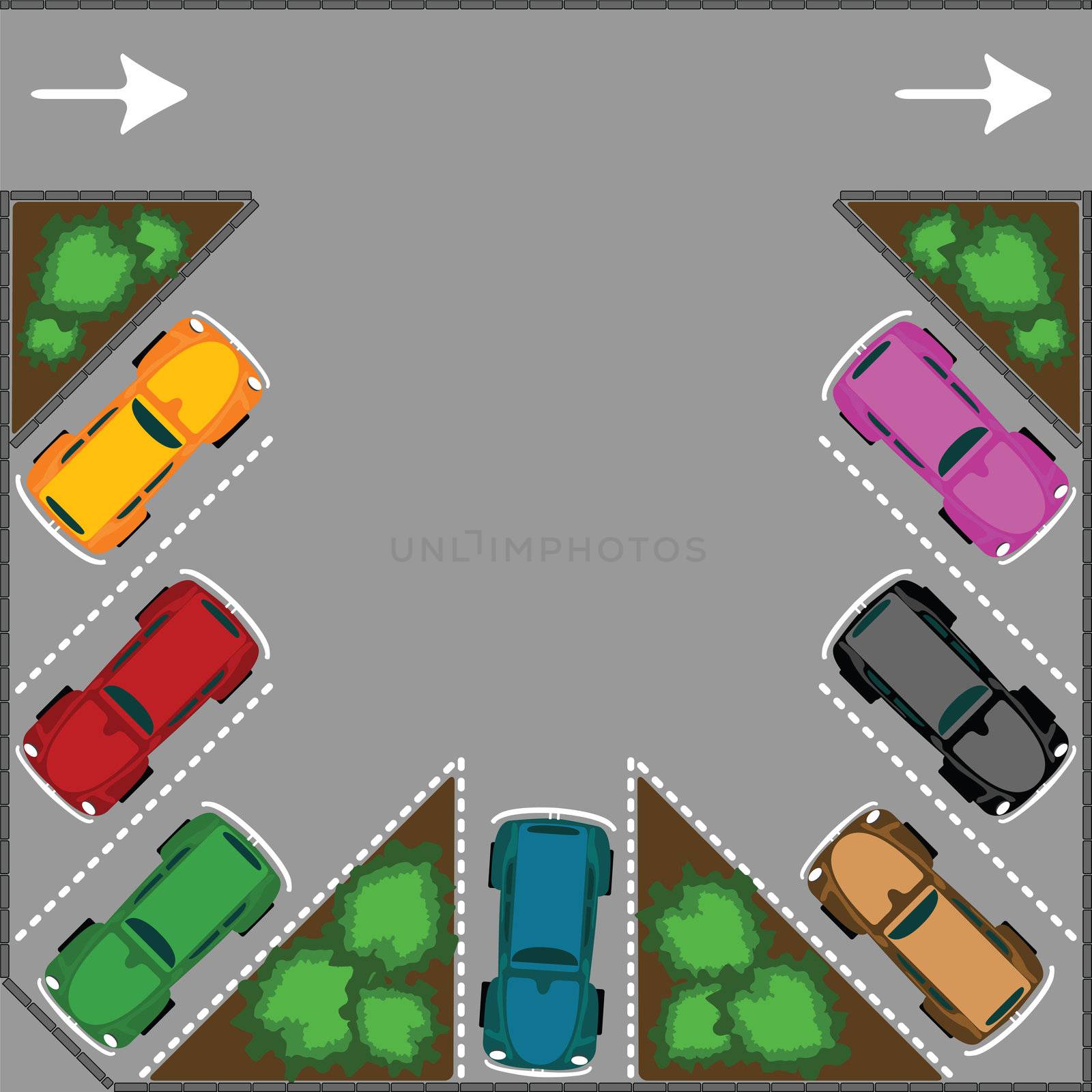 parking for cars, abstract vector art illustration