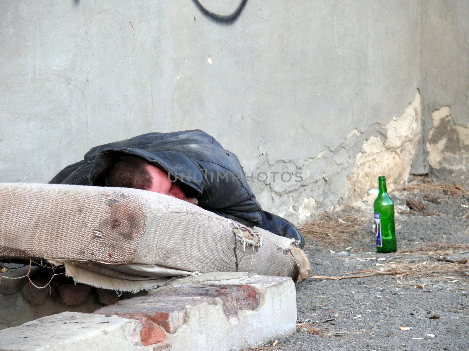 homeless alcoholic by Stoyanov