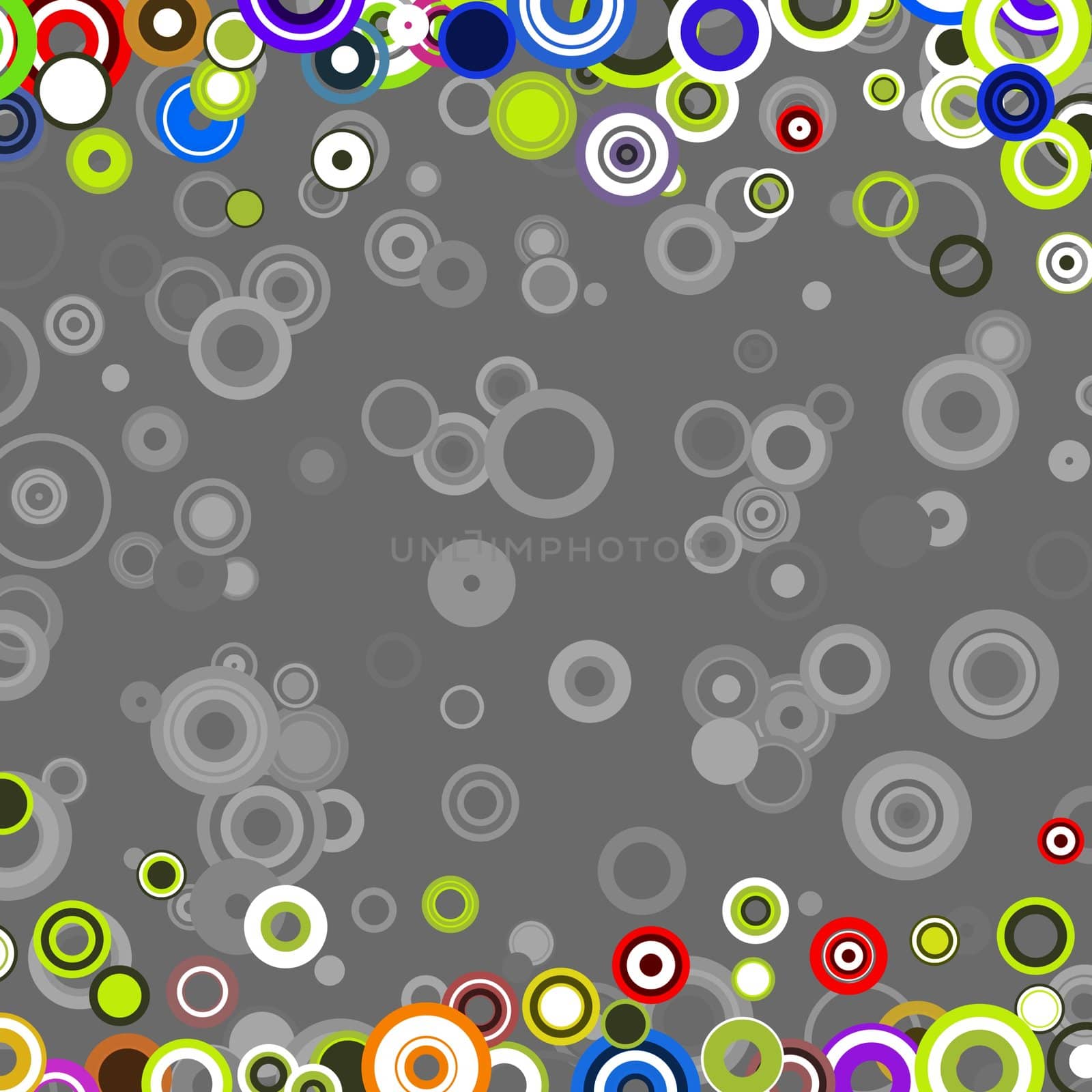 Illustrated retro abstract background made from circles